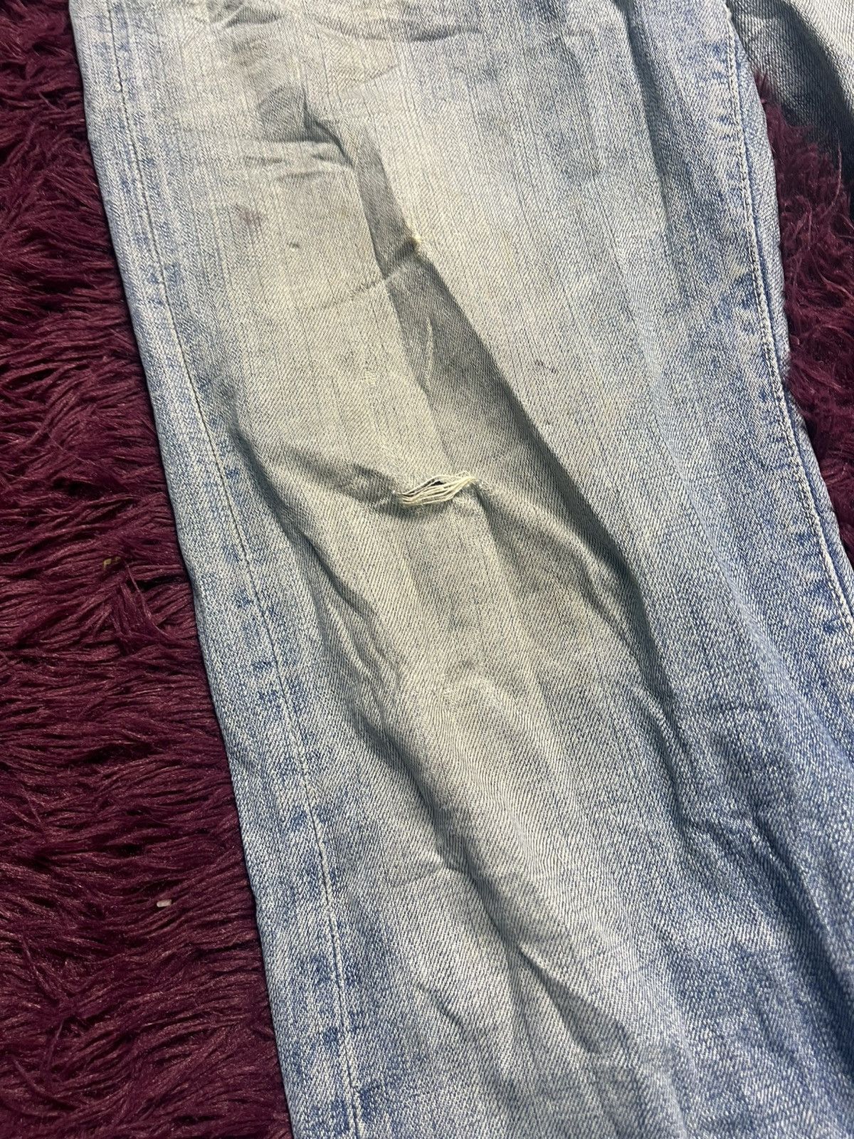 OMNIGOD VTG OMNIGOD Japan Distressed Thrashed Selvage Denim Jean(47) Size US 33 - 5 Thumbnail