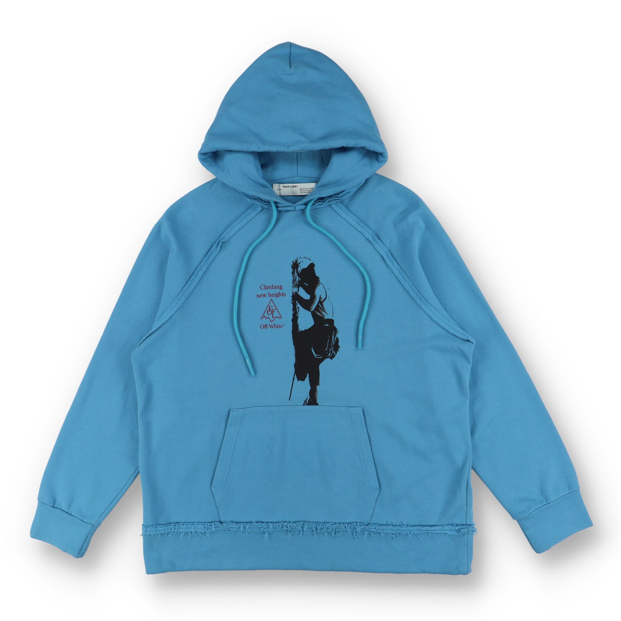 Blue Vertical Climb Arrows Logo Oversized Raglan Hoodie