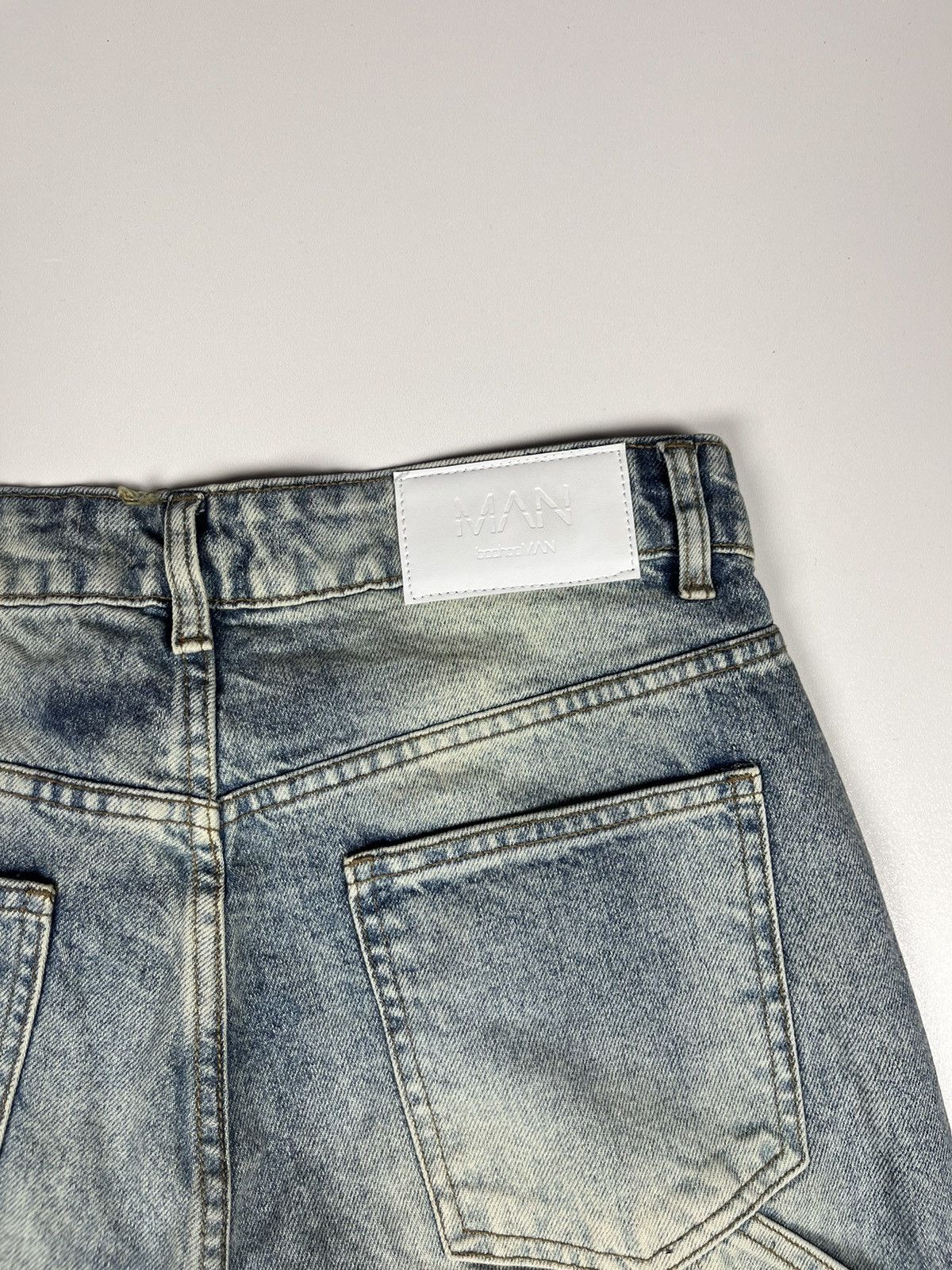 Other Boohoo Distressed Carpenter Cargo Multipocket Washed Denim Size US 32 / EU 48 - 7 Thumbnail
