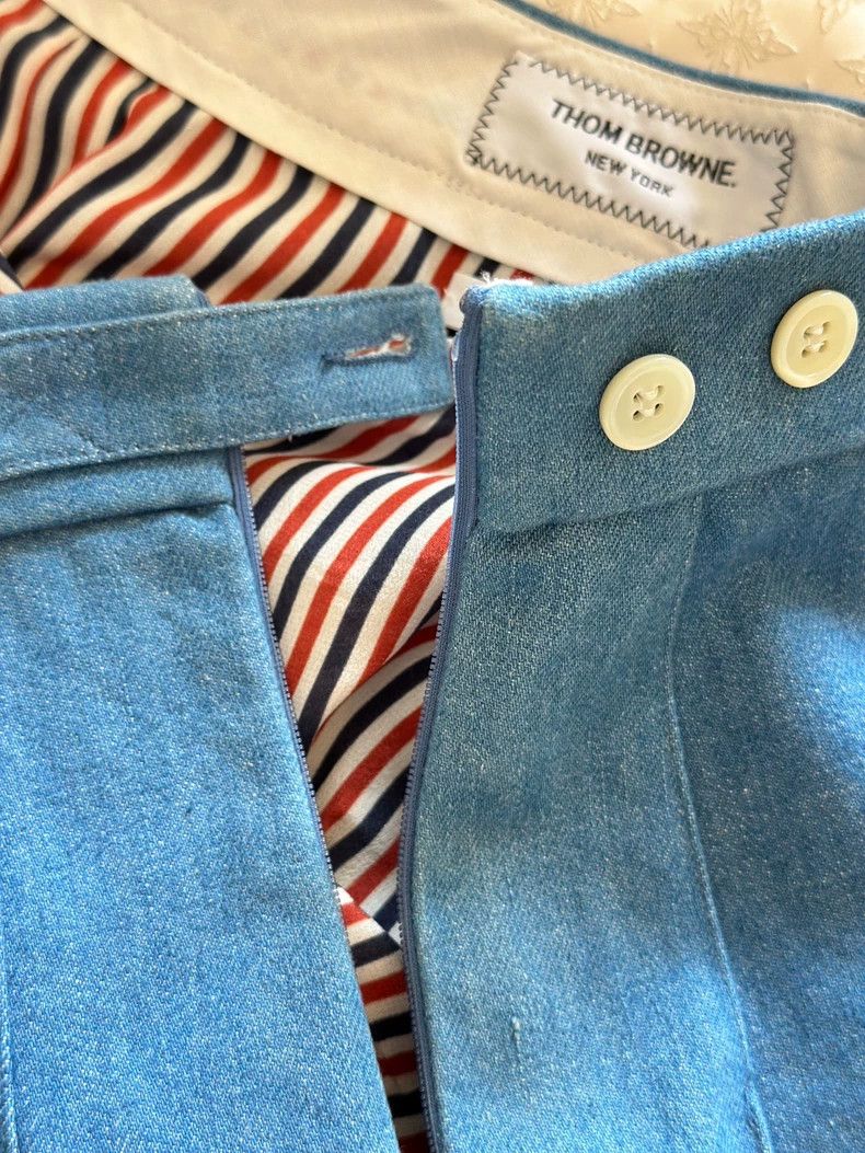 Thom Browne Thom Browne High waist pleated skirt, denim blue Size 25" / US 0 / IT 36 - 4 Thumbnail