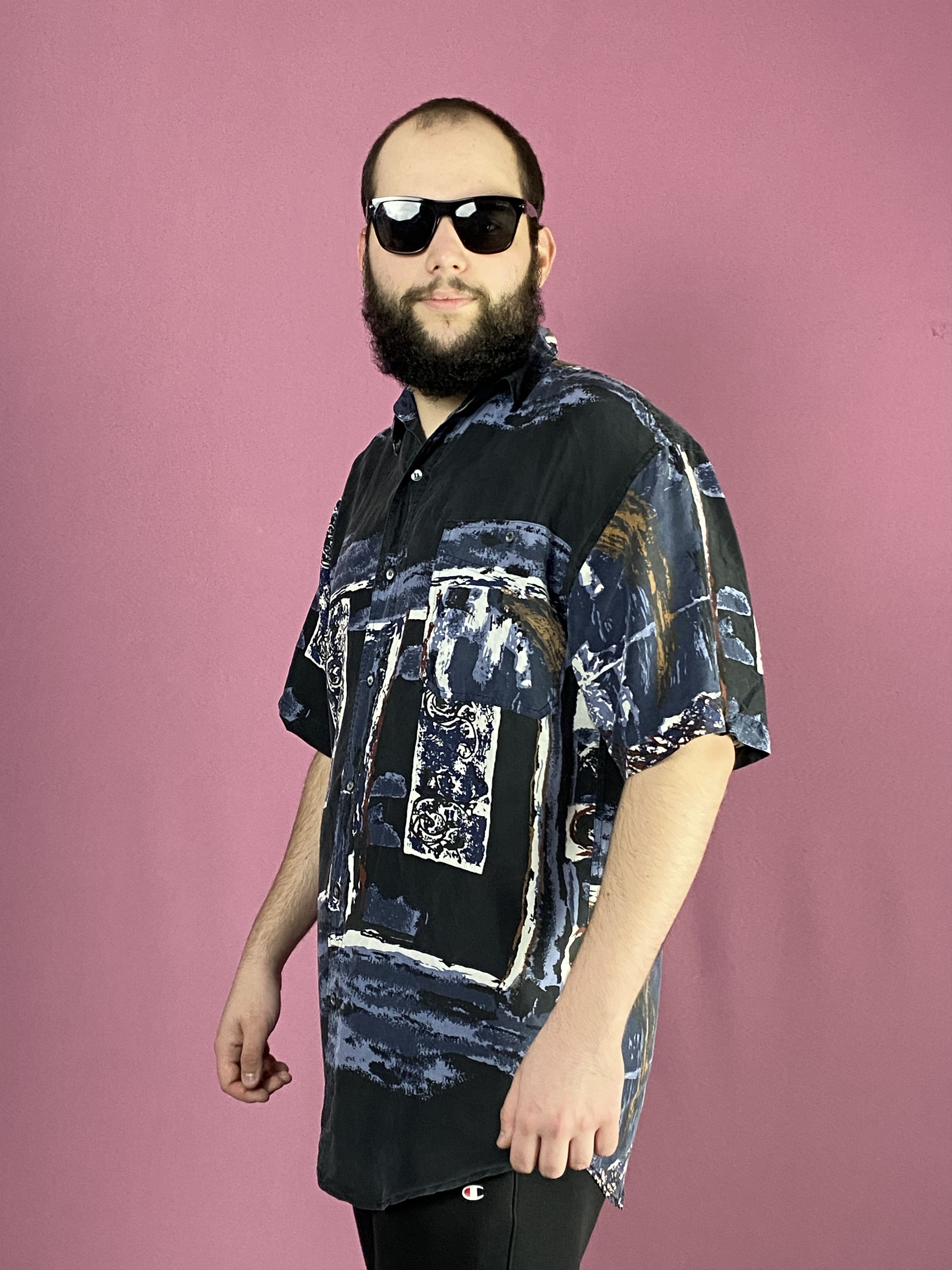 Designer × Vintage 90s Vintage Men's Short Sleeve Shirt - M Size US M / EU 48-50 / 2 - 2 Thumbnail