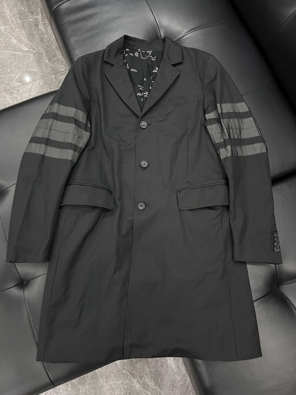 Diesel Striped Shoulder-Padded Coat
