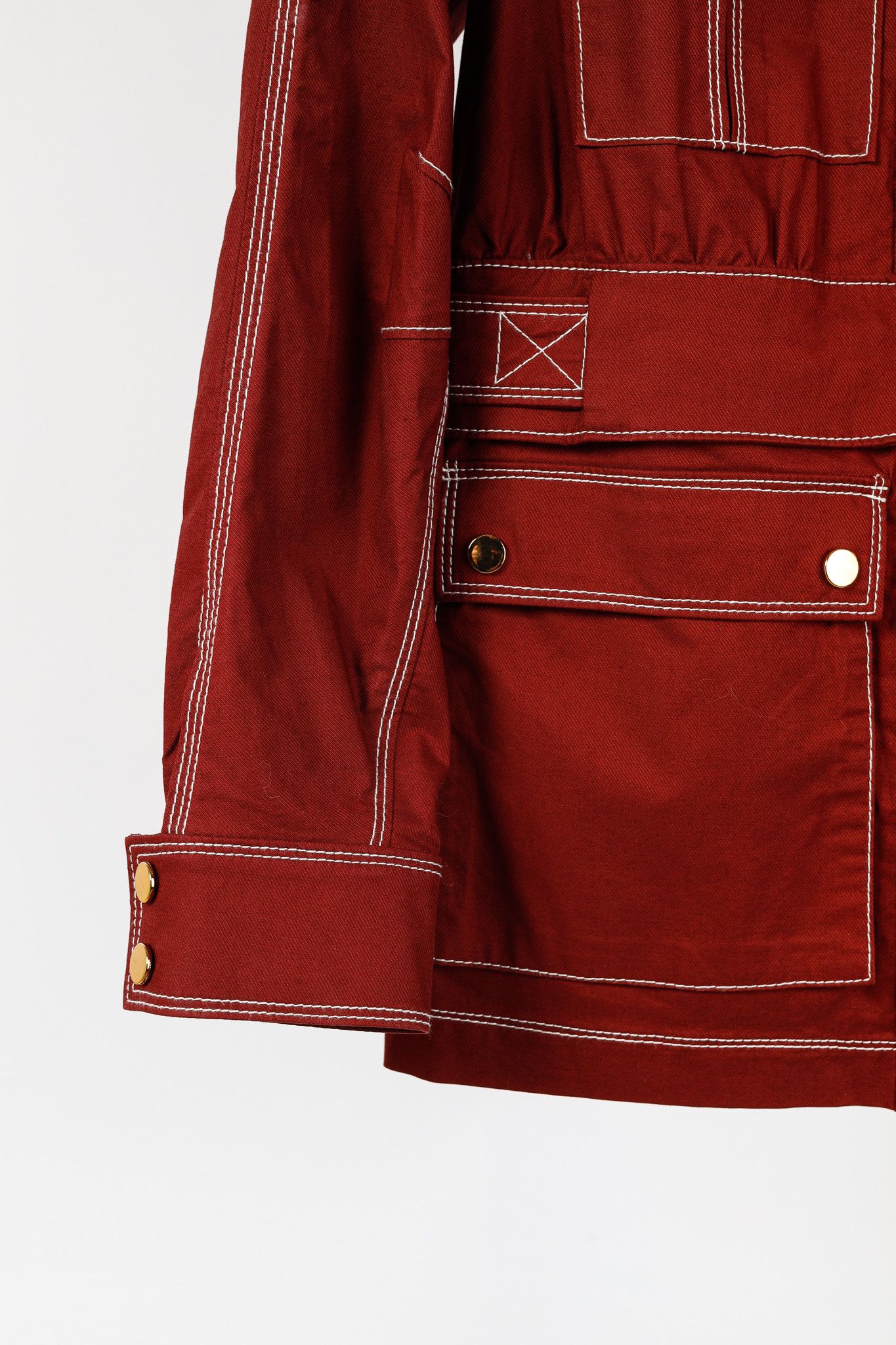 Veronica Beard Veronica Beard Keswick Topstitched Cotton-Twill Jacket Size S / US 4 / IT 40 - 8 Thumbnail