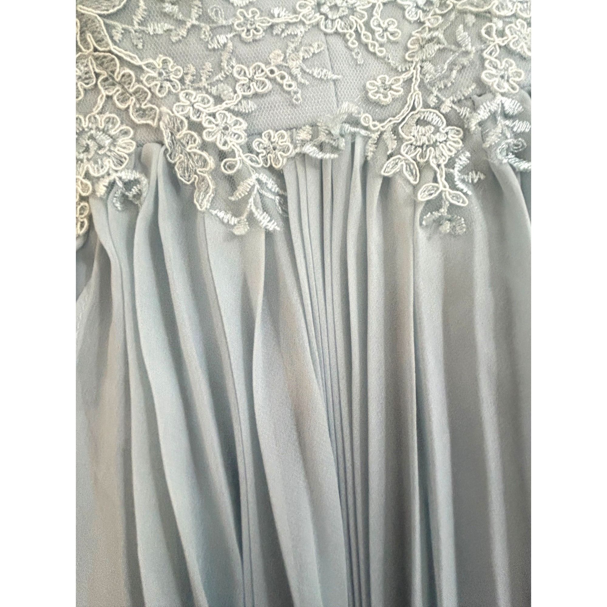 Other JJ’s House Cocktail Dress 4 Blue Green Lace Chiffon Pleats S Size S / US 4 / IT 40 - 17 Thumbnail