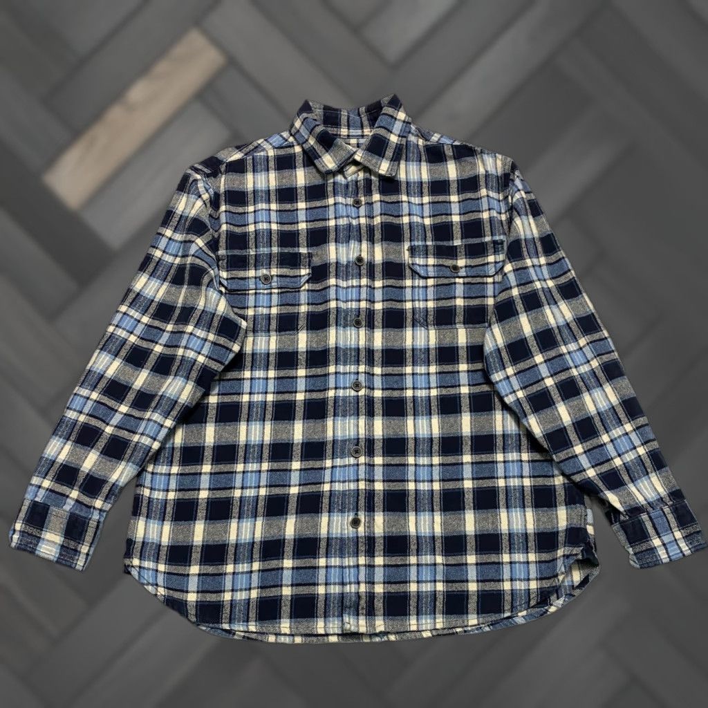 Vintage JACHS Flannel Shirt Button-Up Long Sleeve Blue Plaid Cotton Mens Size L Size US L / EU 52-54 / 3 - 1 Thumbnail