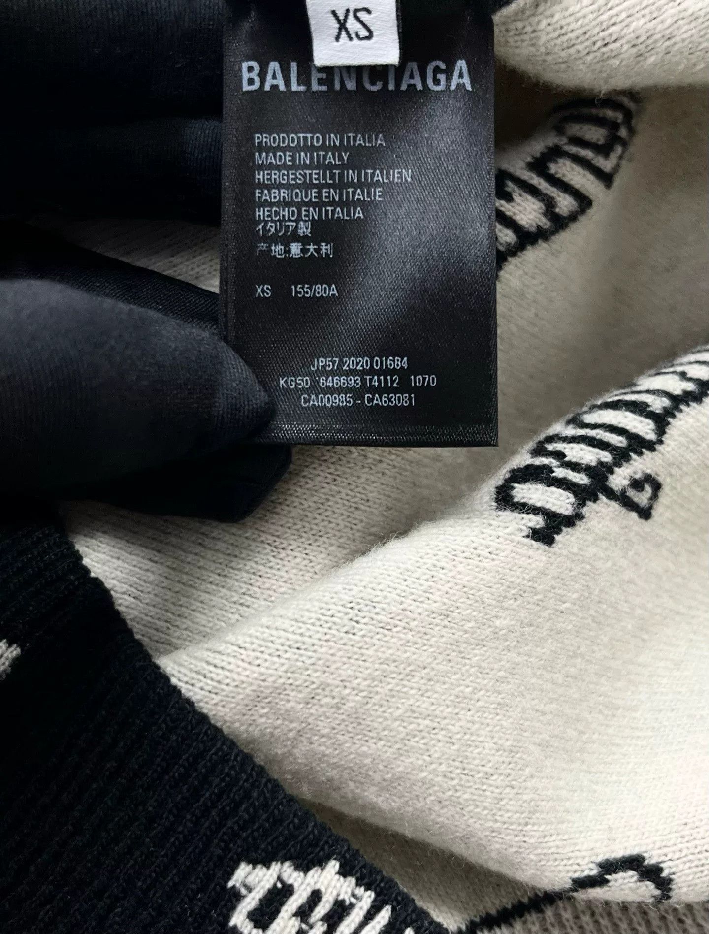 Balenciaga balenciaga black logo knit sweater Size US XS / EU 42 / 0 - 4 Thumbnail