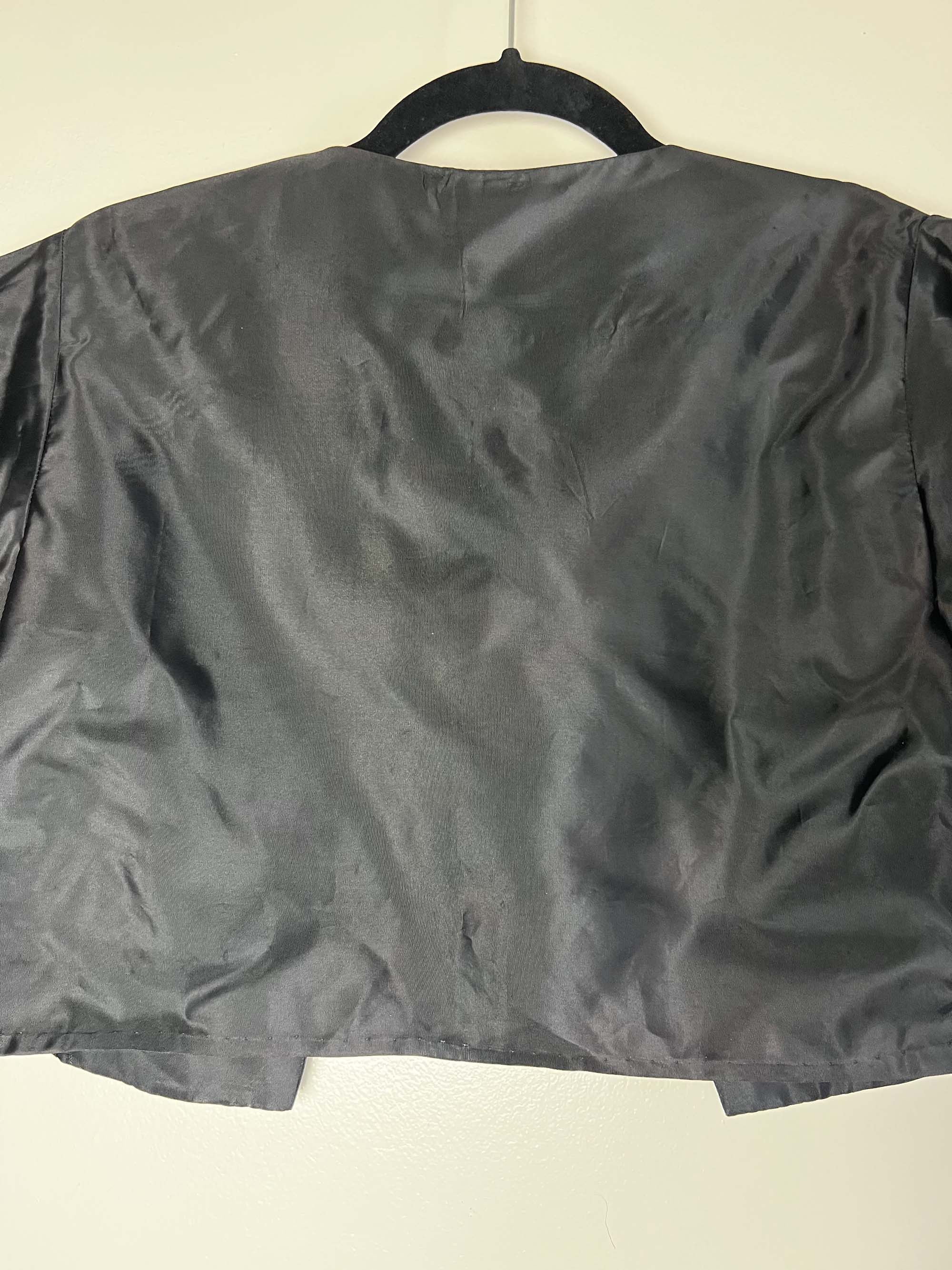Vintage Vintage 1950s-1960s Black Short Puffy Cropped Bolero Jacket Size L / US 10 / IT 46 - 7 Thumbnail