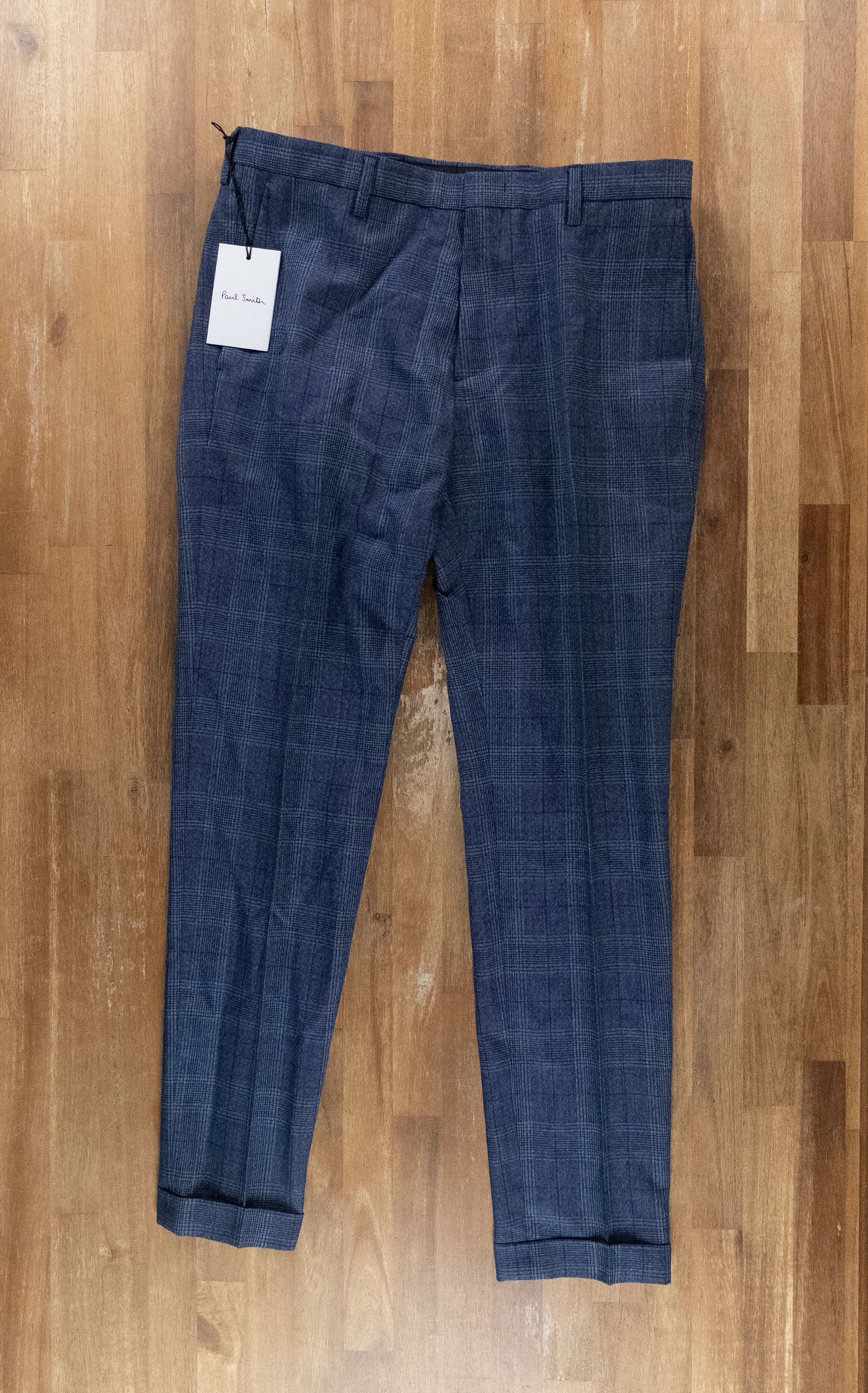 PAUL SMITH mainline blue plaid wool dress pants Size 32