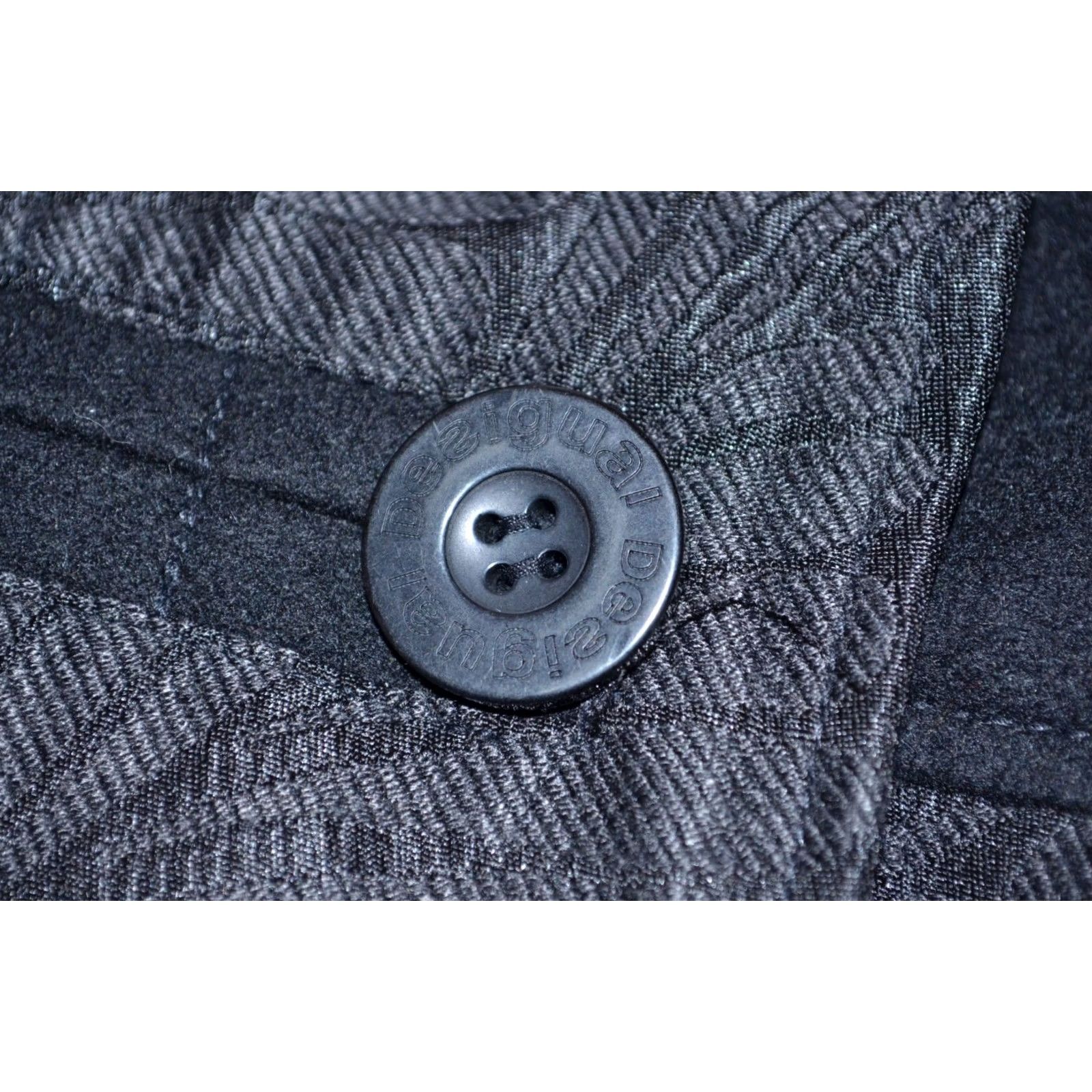Desigual Desigual Womens Black Wool Blend Wrap Short Skirt Button Front Size 40 Size 27" / US 4 / IT 40 - 3 Thumbnail