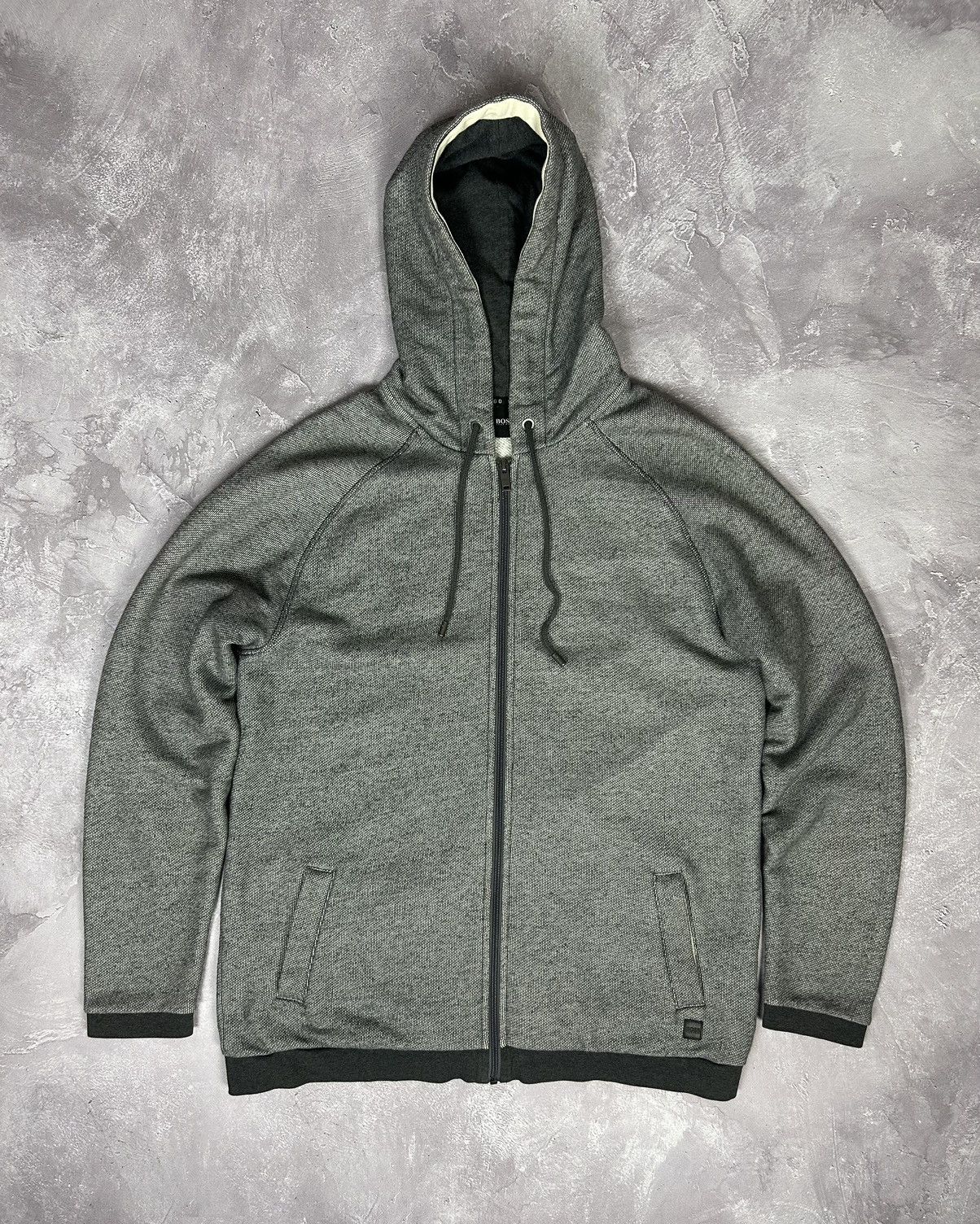Designer × Hugo Boss Hugo Boss Grey Hooded Full Zip Hoodie Size XL Size US XL / EU 56 / 4 - 1 Thumbnail