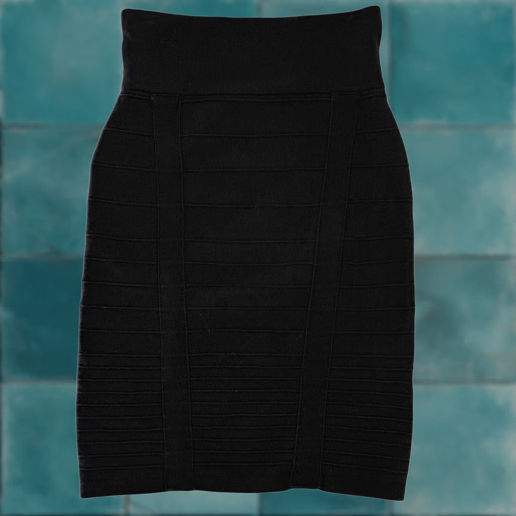 Vintage VINTAGE Rock Republic Skirt Womens XS Black Bandage Mini Knee Length High Rise Stretch Spandex Knit Casual Party/Cocktail Womens XS Size 26" / US 2 / IT 38 - 1 Thumbnail