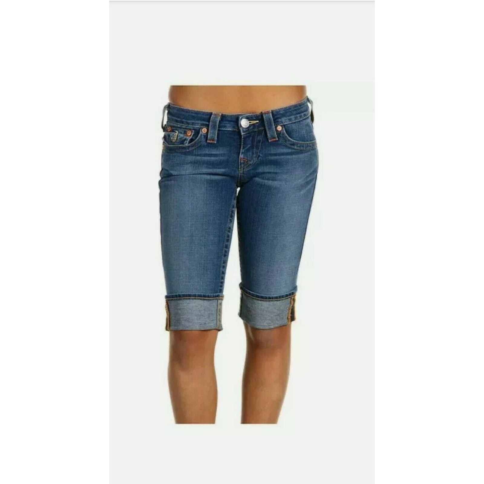 True Religion TRUE RELIGION Original Sophie Cuffed Embroidered Short Jeans Size 25" / US 0 / IT 36 - 3 Thumbnail