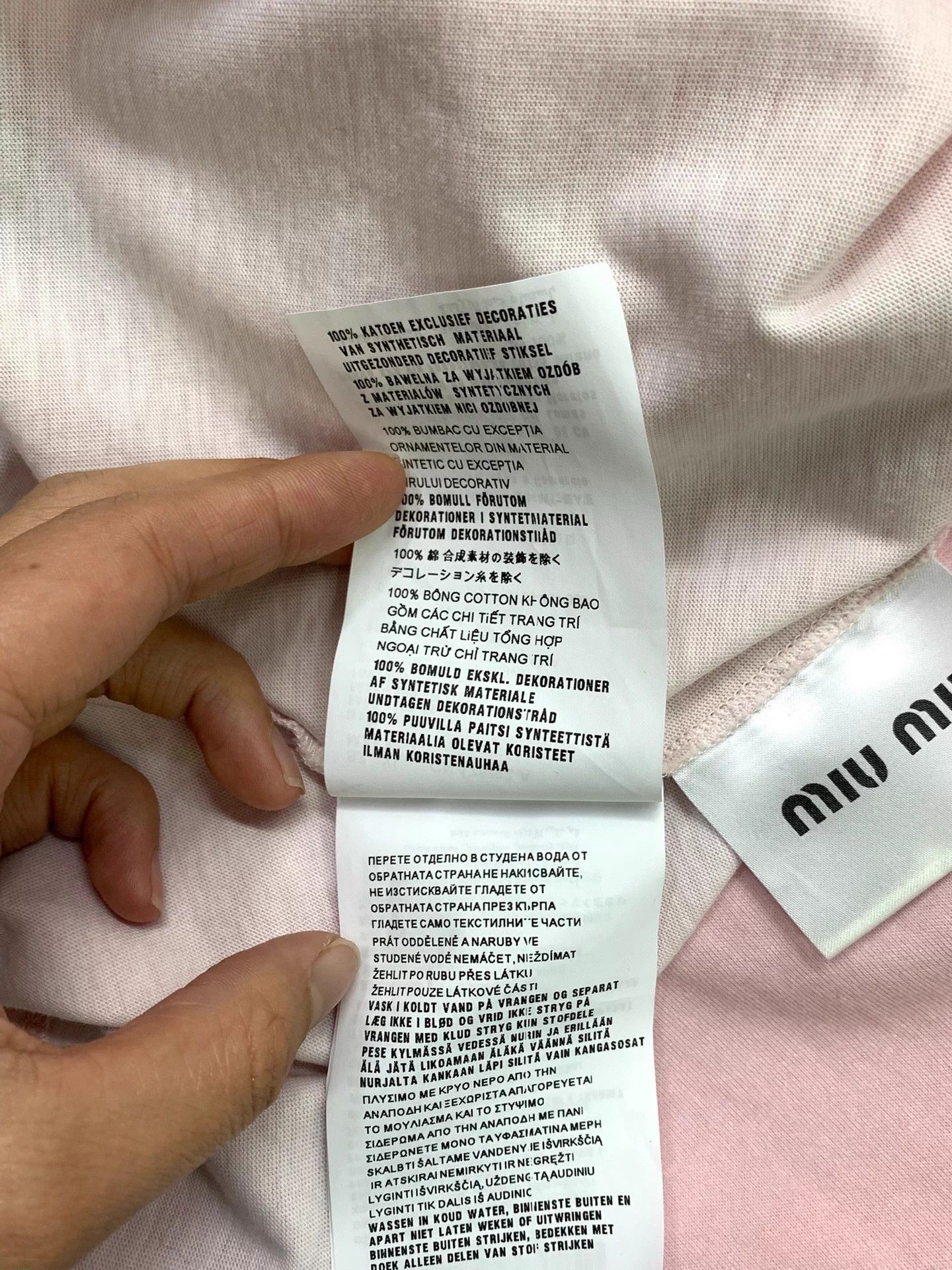 Miu Miu MIU MIU Pink Letter Print Short Sleeve Tee Size XL / US 12-14 / IT 48-50 - 5 Thumbnail