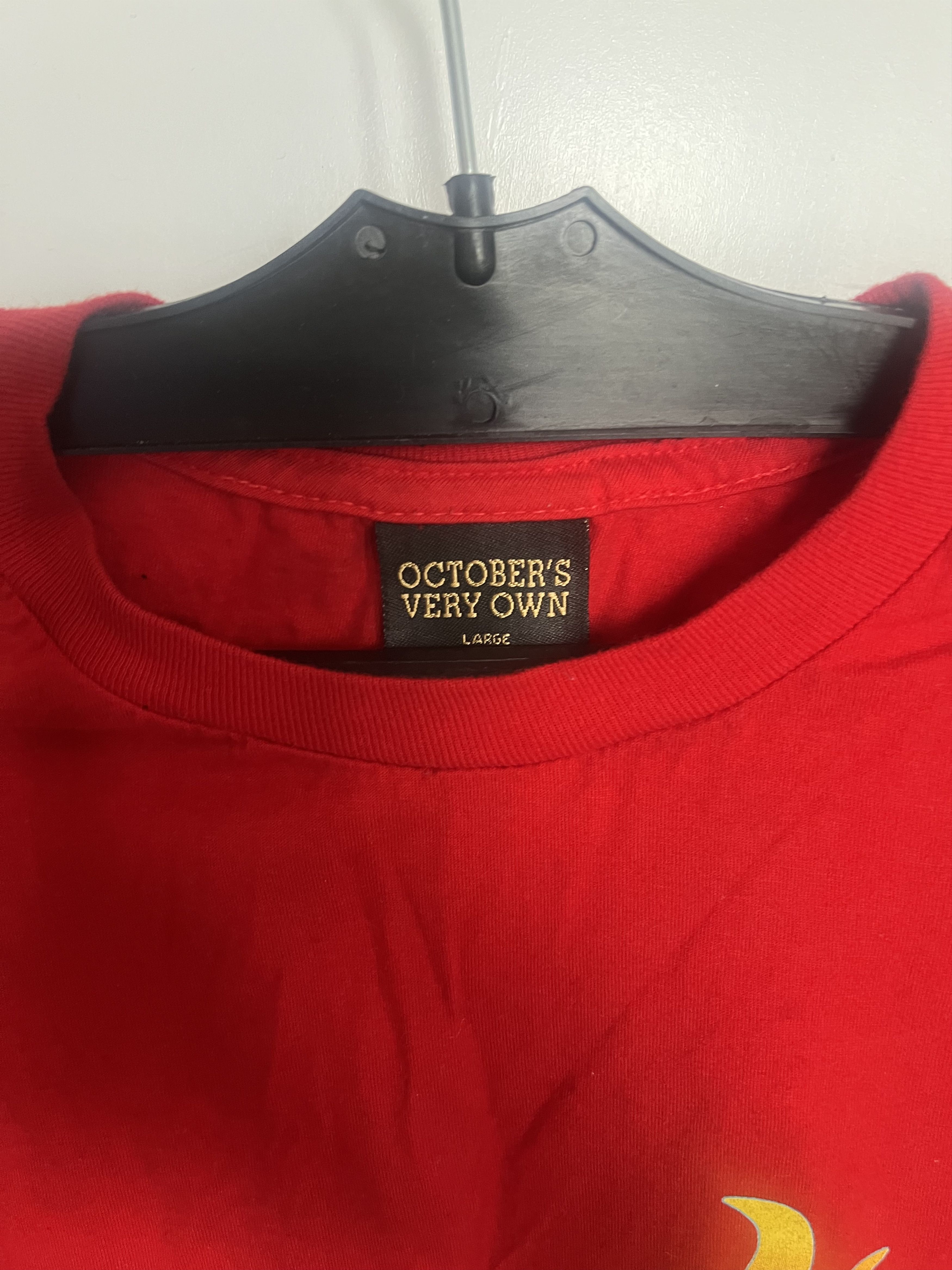 October's Very Own Red OVO Fire Logo T Size US L / EU 52-54 / 3 - 2 Thumbnail