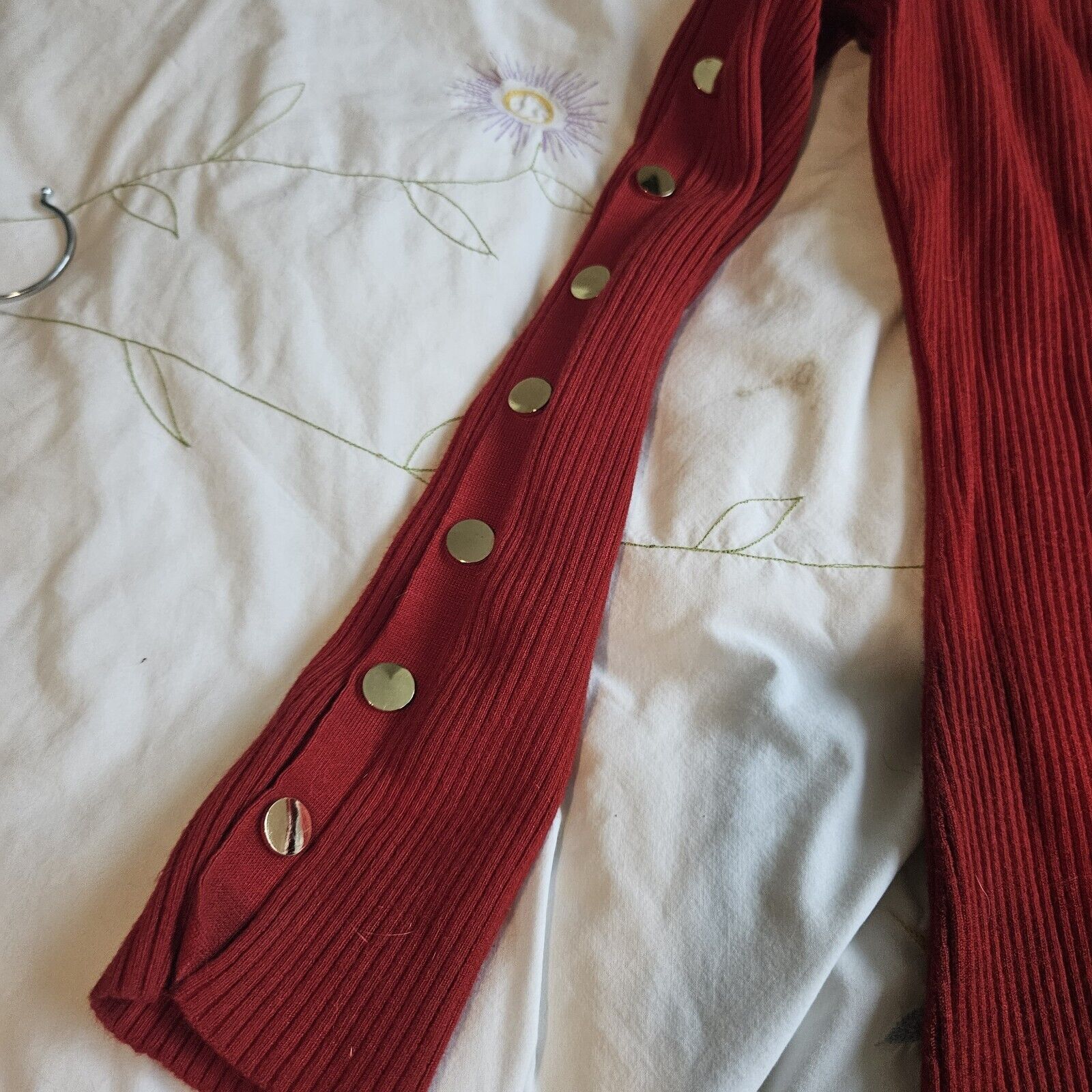Bebe BEBE RED Body Con DRESS Christmas Holiday Large Warm Buttons Size L / US 10 / IT 46 - 3 Thumbnail