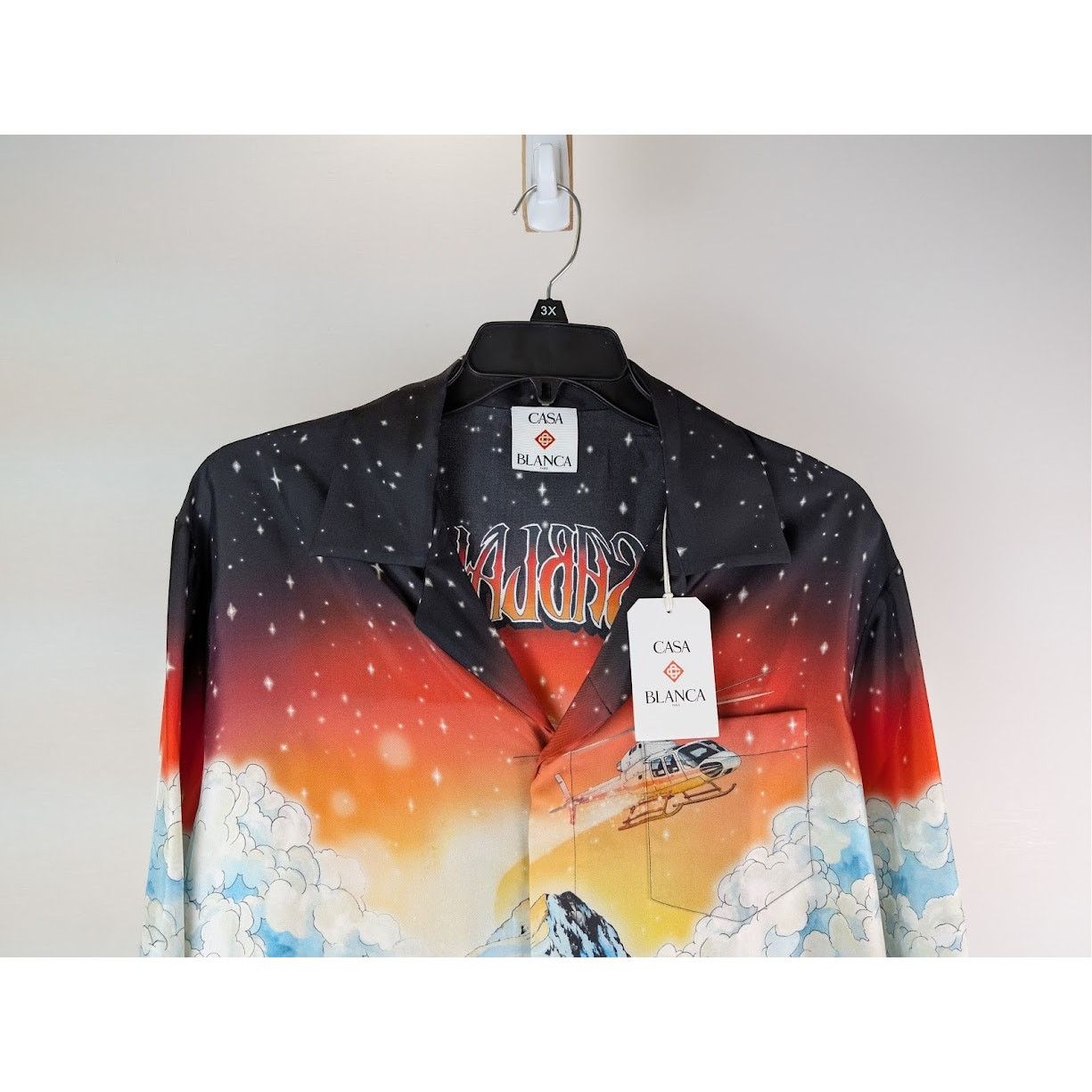 Casablanca o1rshd1 Cuban Collar Long Sleeve Shirt in Ski Lake Size US L / EU 52-54 / 3 - 3 Thumbnail