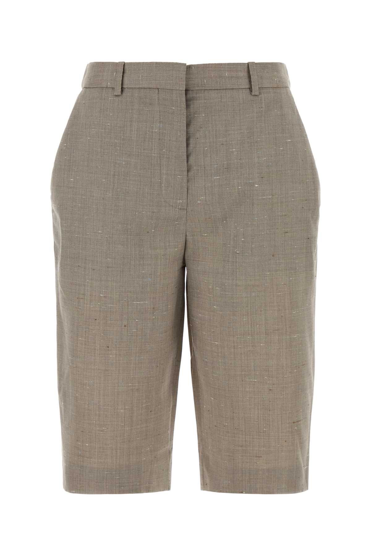 Loulou de Saison Melange Dove Grey Wool Blend Ray Bermuda Shorts Size 26" / US 2 / IT 38 - 1 Thumbnail