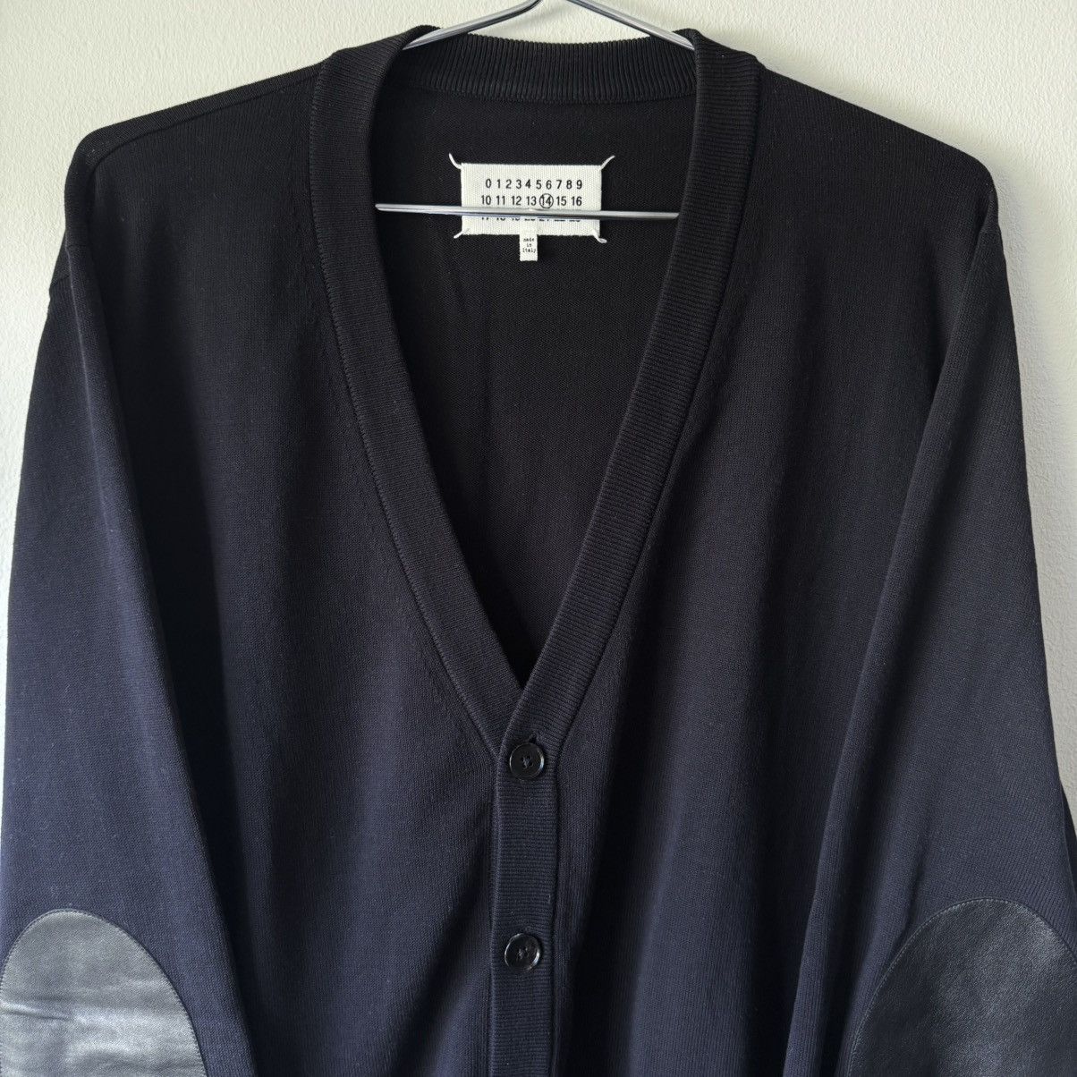 Maison Margiela SS2015 Maison Martin Margiela Navy Knit Elbow Patch Cardigan Size US XL / EU 56 / 4 - 2 Thumbnail