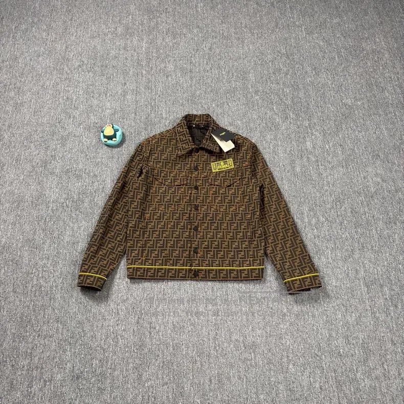 Fendi Fendi Monogram Embossed Chest Leather Patch Denim Jacket Size US M / EU 48-50 / 2 - 1 Thumbnail