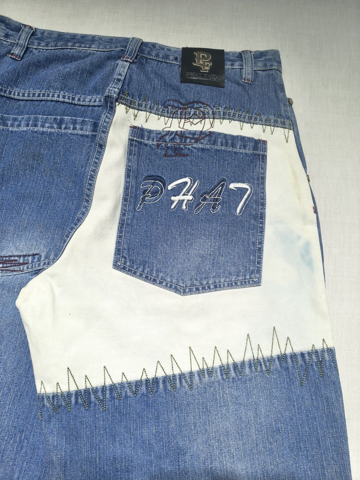 Southpole PHAT FARM INSANE PATCH WORK BAAGY JEANS 🚀(012) Size US 32 / EU 48 - 5 Thumbnail