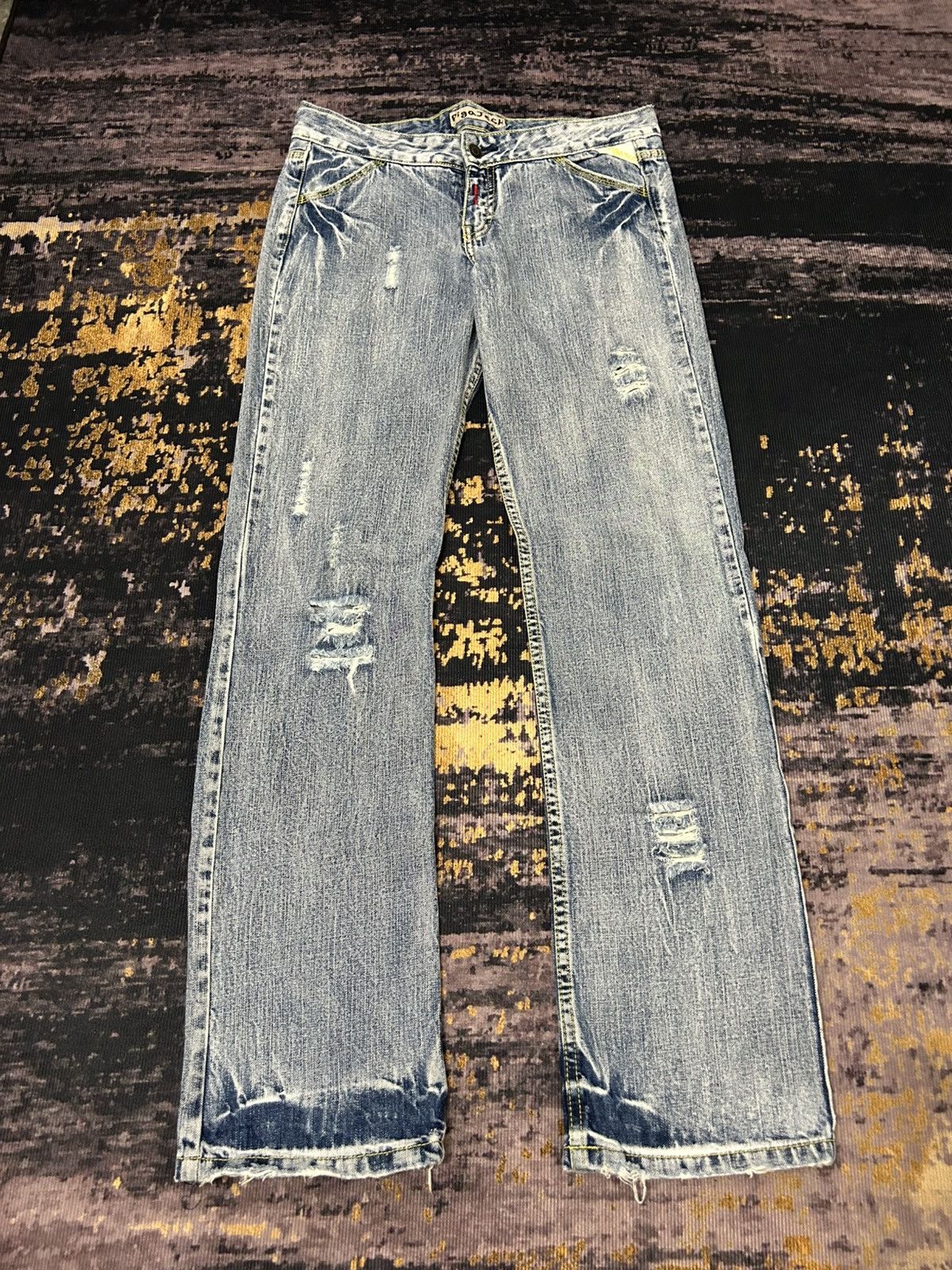 Japanese Brand Vintage Pigajeck Distressed Wash Buckle Back Jeans Size US 31 - 2 Thumbnail