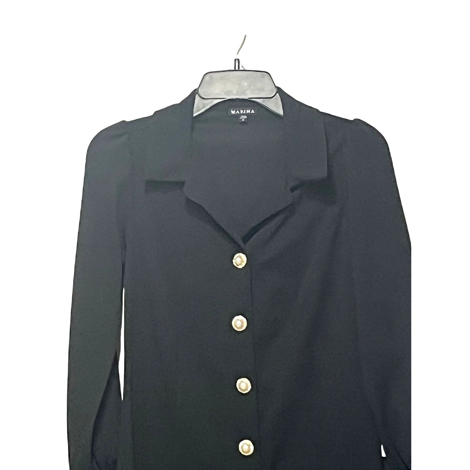 Other Marina Women’s Long Sleeve Fitted Mini Blazer Dress, Black, Size XS / US 0-2 / IT 36-38 - 3 Thumbnail