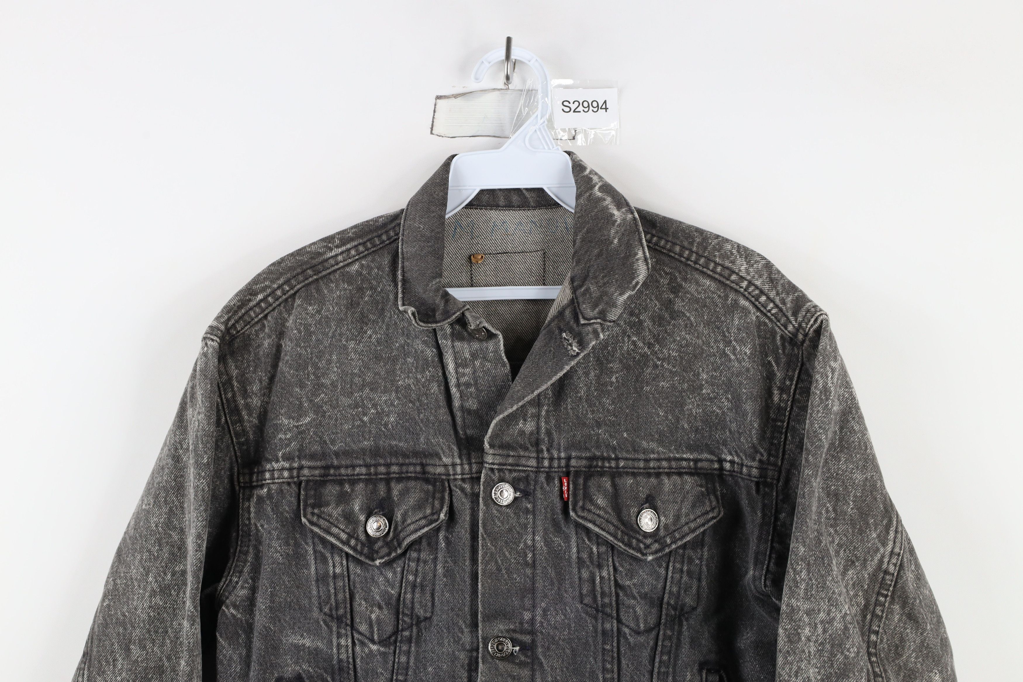 Levi's × Vintage Vintage 90s Levis Acid Wash Denim Trucker Jacket Gray USA Size M / US 6-8 / IT 42-44 - 2 Thumbnail