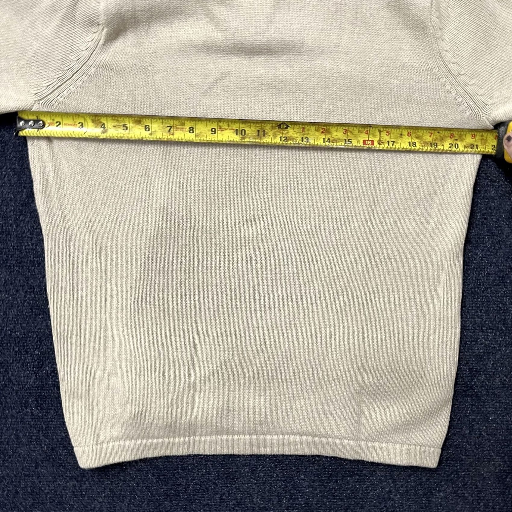 Eddie Bauer Eddie Bauer Sweater Mens M Beige 1/4 Zip Mock Neck Striped Knit Pullover Size US M / EU 48-50 / 2 - 6 Thumbnail