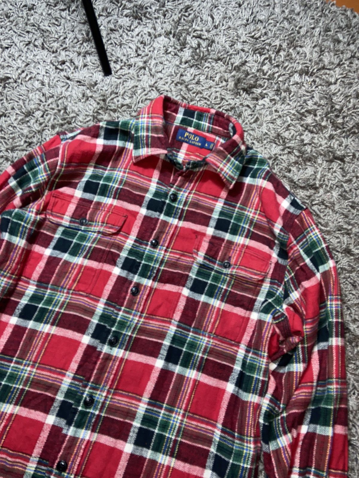 Flannel × Polo Ralph Lauren × Vintage RALPH LAUREN VINTAGE RED FLANNEL SHIRT USA STYLE Size US L / EU 52-54 / 3 - 1 Thumbnail
