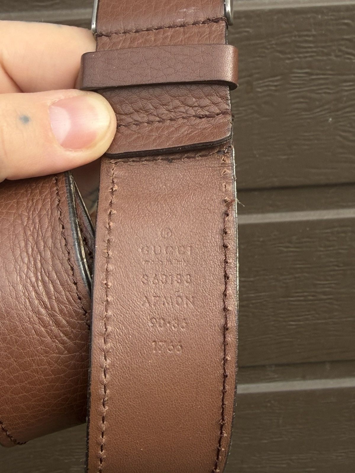 Gucci Gucci Men's Leather Buckle Interlocking G Belt Size 32 - 19 Thumbnail