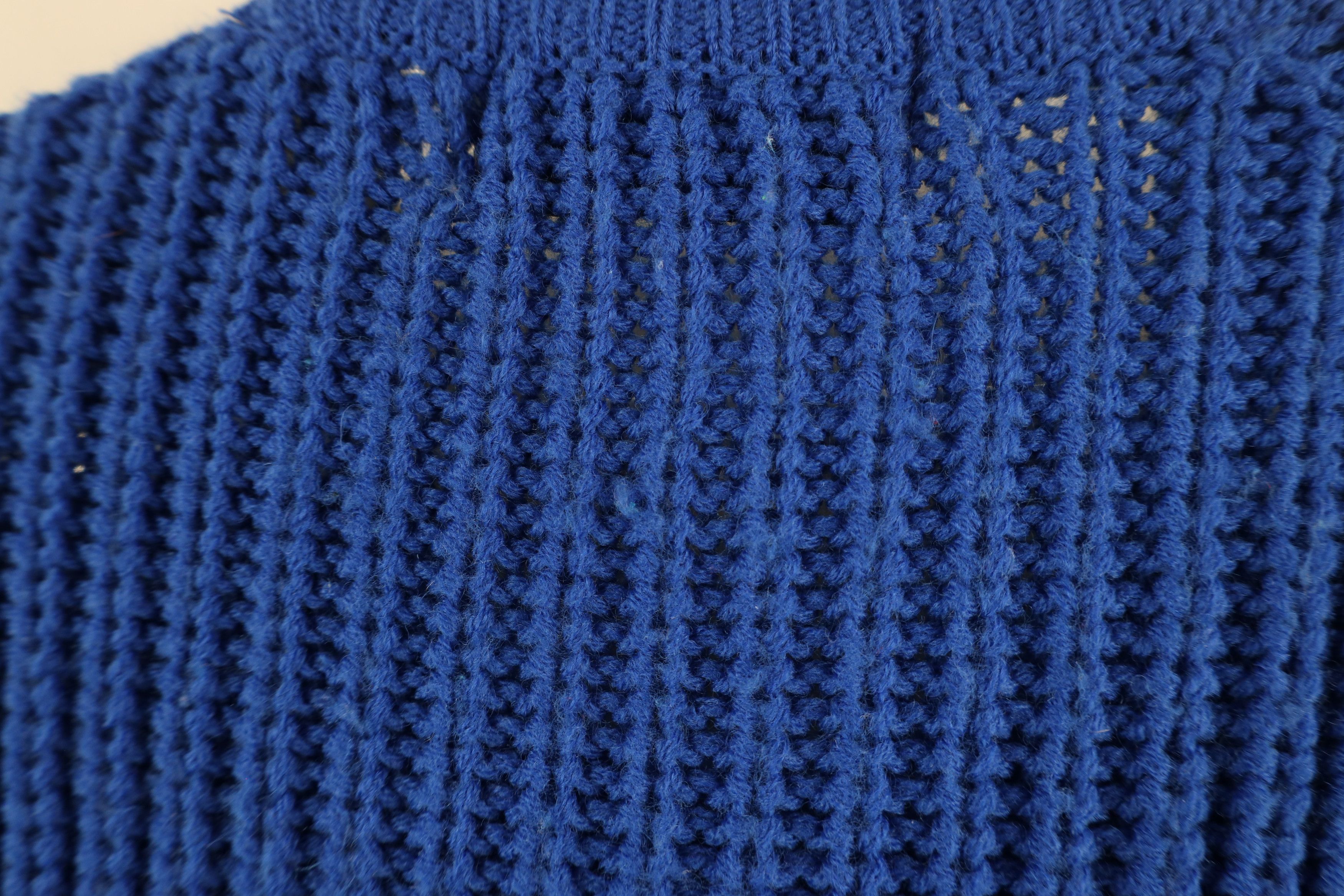 Vintage Vintage 90s Streetwear Chunky Ribbed Knit Sweater Royal Blue Size US XXL / EU 58 / 5 - 6 Thumbnail