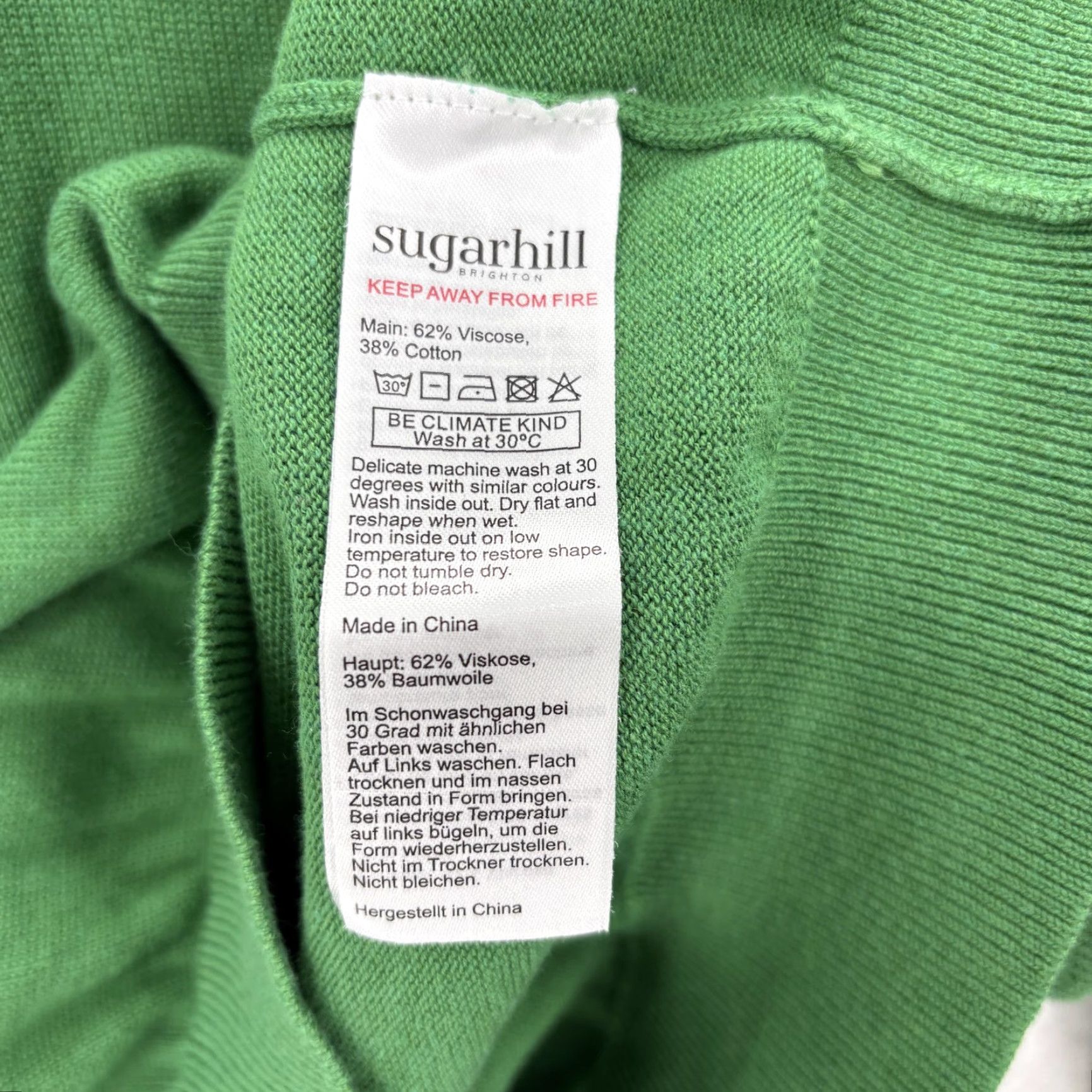 Vintage Sugarhill Brighton Sweater Womens 8 Green Rainbow Stripe Crew Neck Knit Jumper Size M / US 6-8 / IT 42-44 - 3 Thumbnail