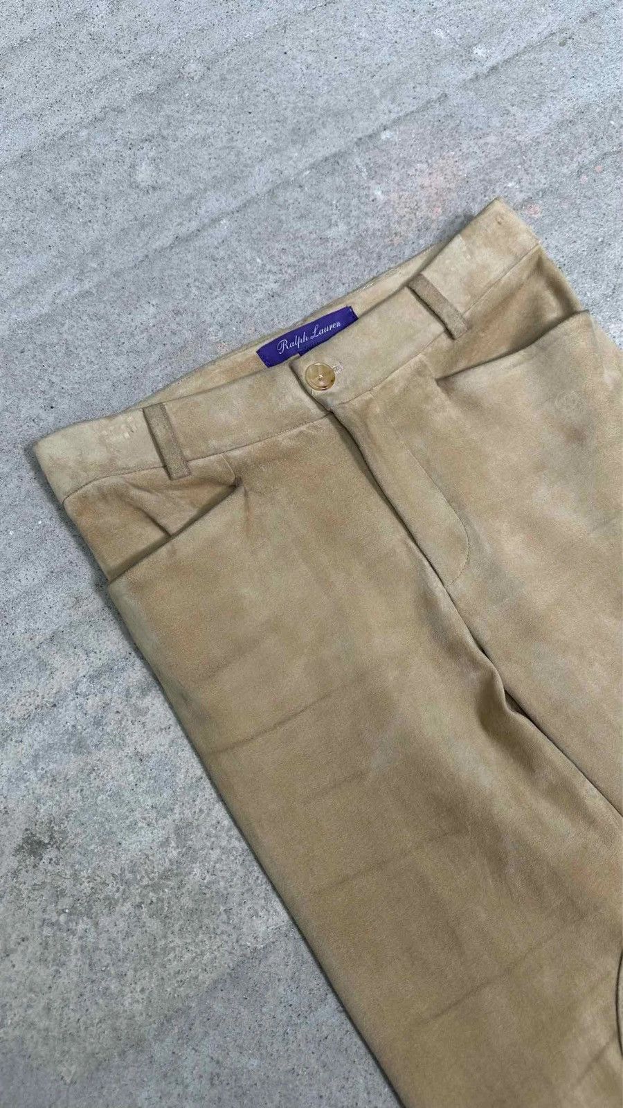Ralph Lauren Purple Label Ralph Lauren Purple Label 8 M Beige Suede Pants Legging’s Size 30" / US 8 / IT 44 - 3 Thumbnail