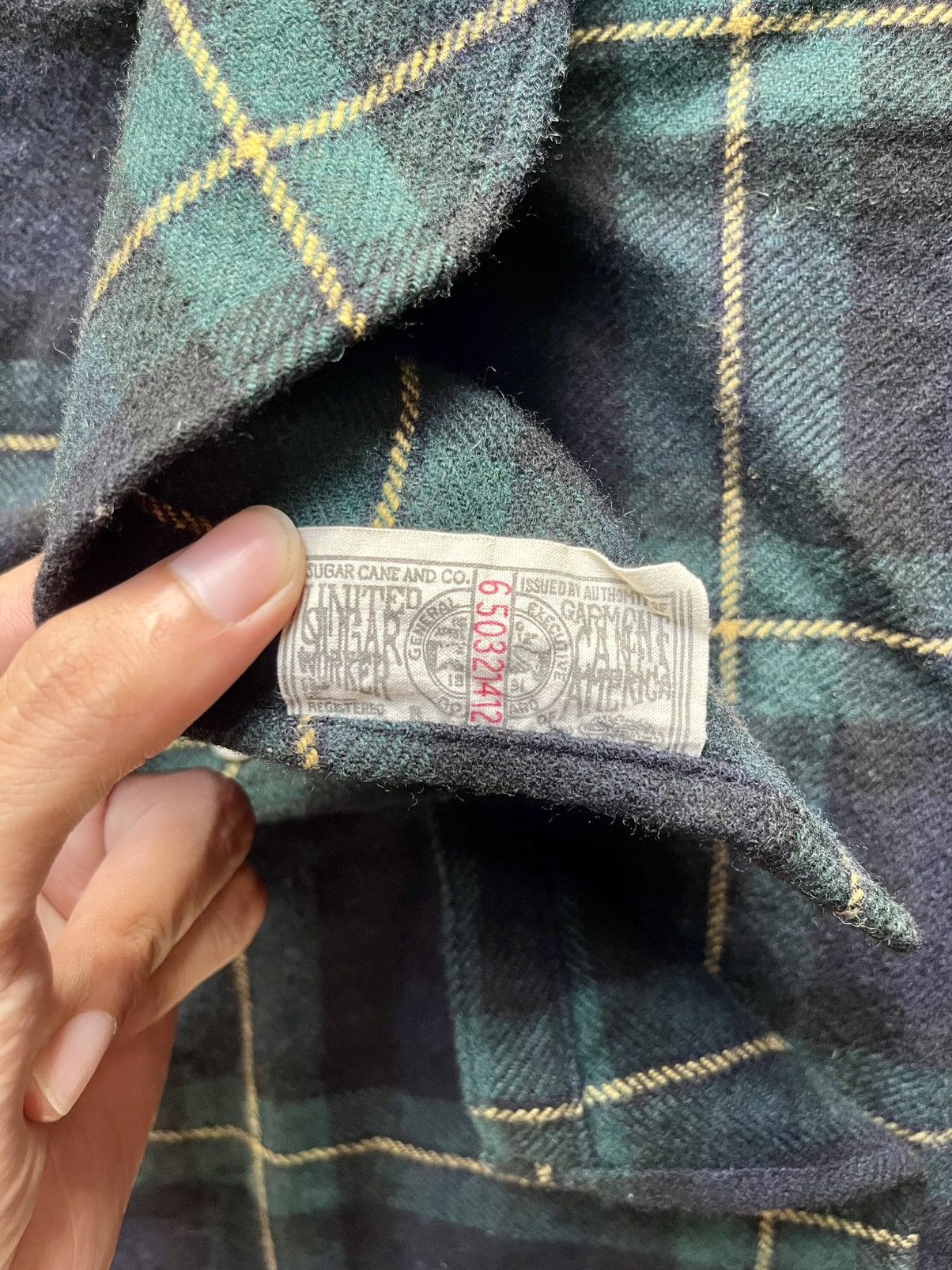 Sugar Cane Sugar Cane Wool Shirt B/D Checkered Flannel Tartan Japanese Size US L / EU 52-54 / 3 - 9 Thumbnail