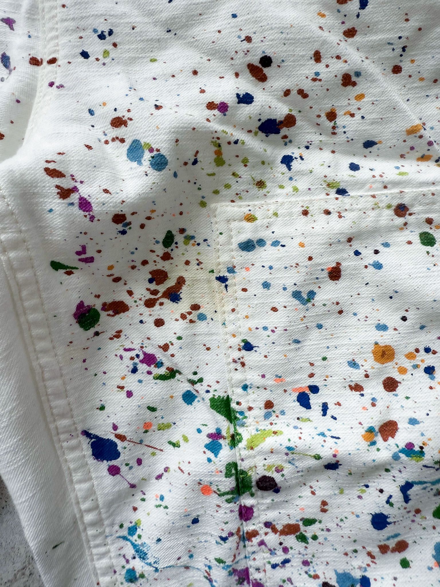 Wood Wood 14/170 Hand Painted Signed Wood Wood Hal Jeans Off White Size US 34 / EU 50 - 3 Thumbnail