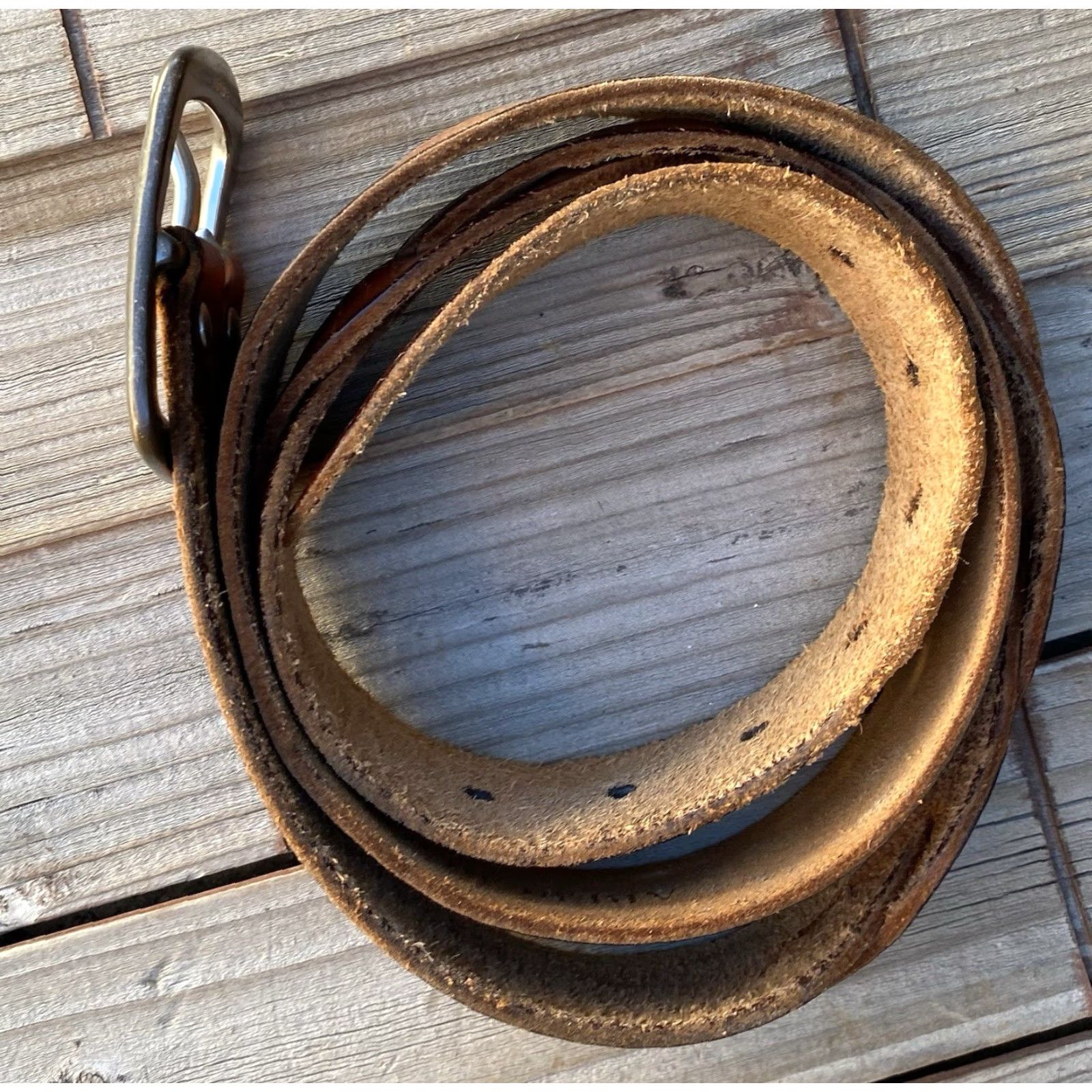 Abercrombie & Fitch VINTAGE Abercrombie & Fitch leather belt Mens 38 Brown Leather Boho 1990s 2000s Y2K Casual Belt Size ONE SIZE - 7 Thumbnail