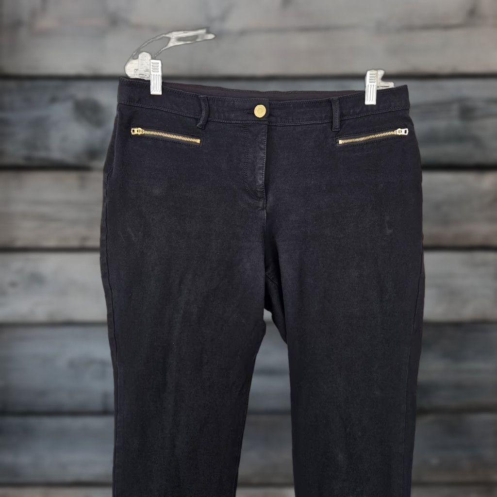 Vintage Chico's So Slimming Womens Ankle Jeans Sz 12 Black Mid Rise Faux Zip Pockets Jeans Slimming Womens 12 Black Ankle Chico's Shirt not provided Size 34" / US 12 / IT 48 - 1 Thumbnail