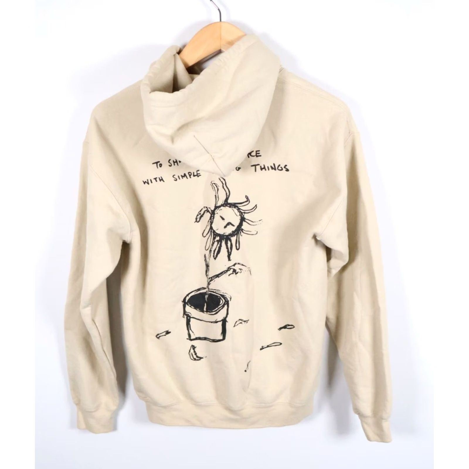 Doublet Hozier Shirt Mens M Beige Hoodie Men Drawstring Sweatshirt Double Sided Print Size US M / EU 48-50 / 2 - 2 Thumbnail