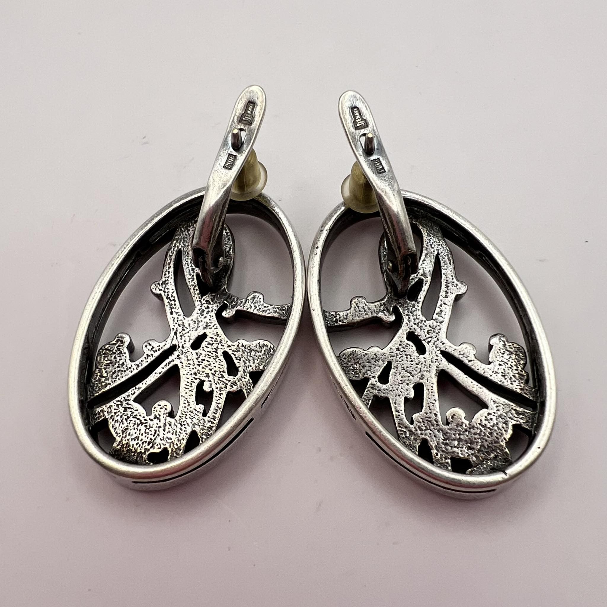 Jewelry × Sterling Silver × Vintage Vintage Sterling Silver 925 Stud Earrings Marked 16.7 gr Size ONE SIZE - 3 Thumbnail