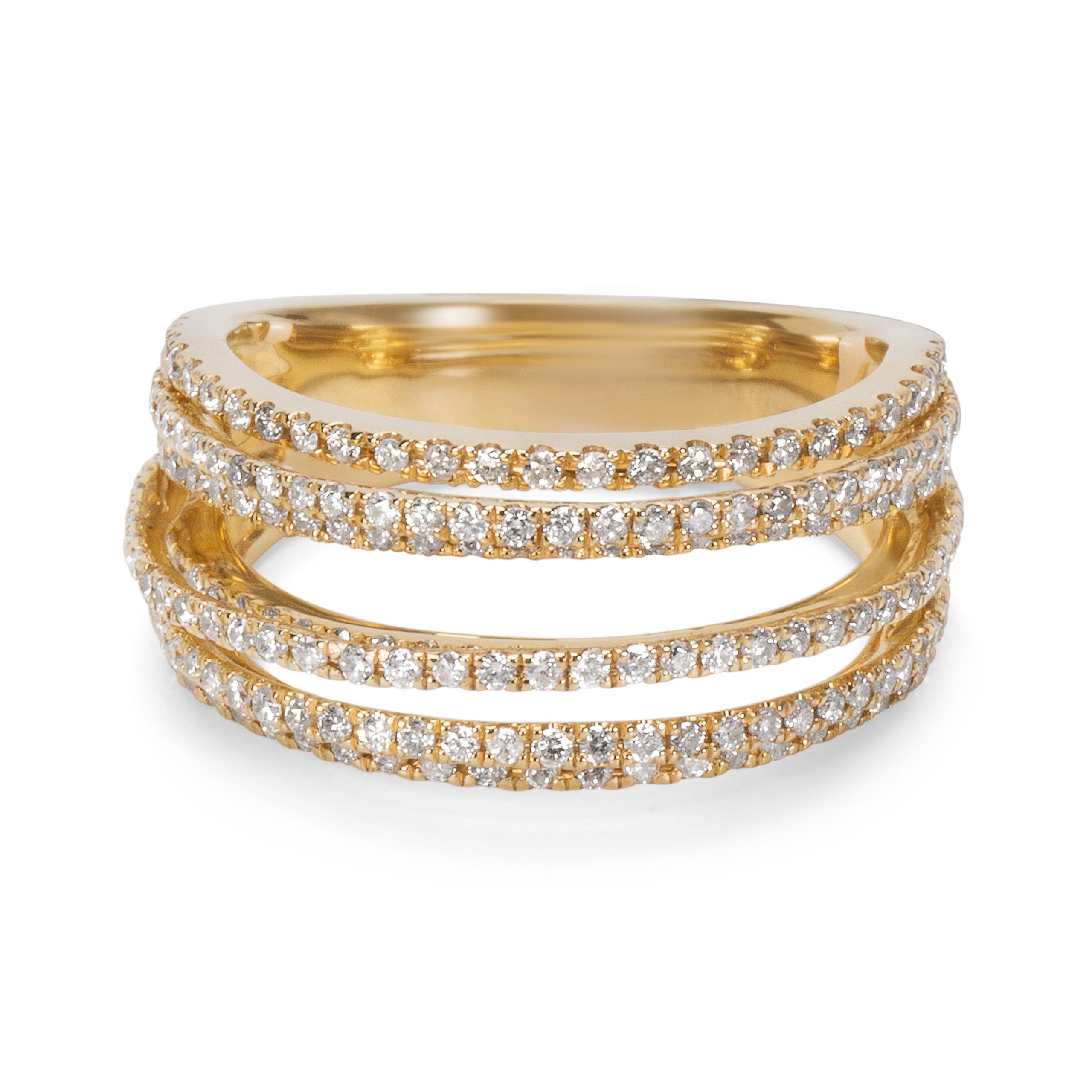 BRAND NEW Diamond Bypass Ring in 14K Yellow Gold (1.18 CTW)