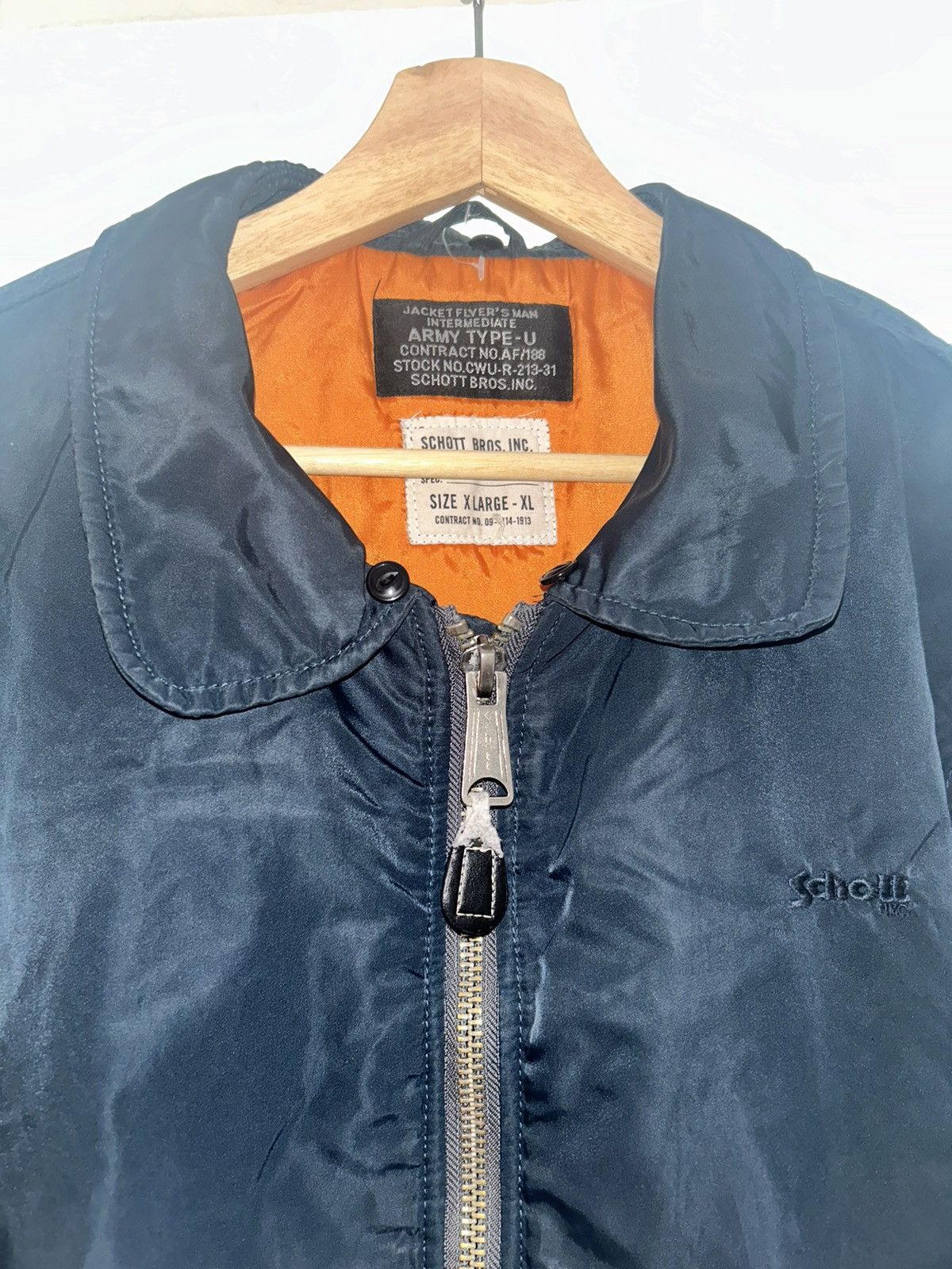 Schott Schott 90’s Bomber Flight Jacket Size US L / EU 52-54 / 3 - 3 Thumbnail