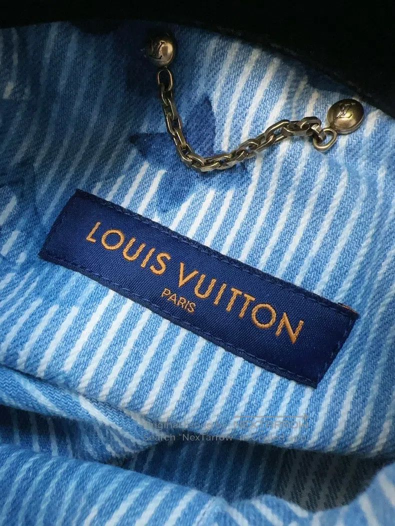 Louis Vuitton Louis Vuitton Blue ink stripe logo dyed denim jacket Size US XXL / EU 58 / 5 - 5 Thumbnail