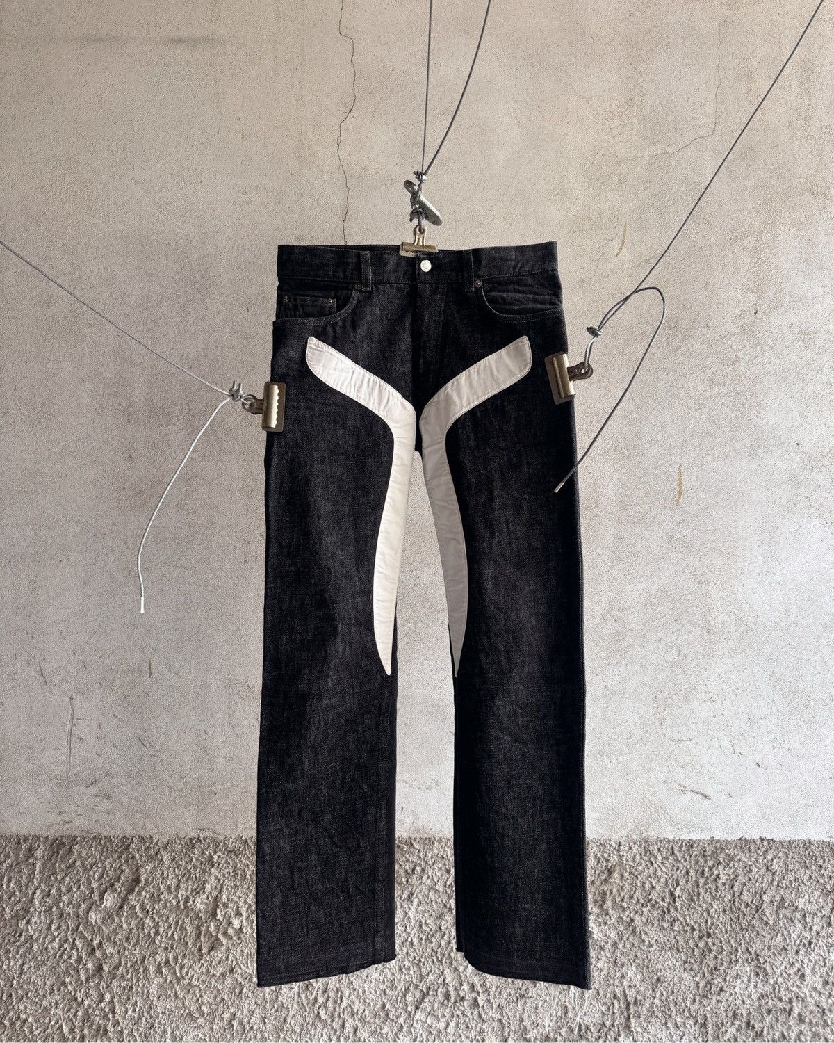 Helmut Lang Helmut Lang “Scissor” S/S 2003 Black Raw Denim Size US 30 / EU 46 - 2 Thumbnail