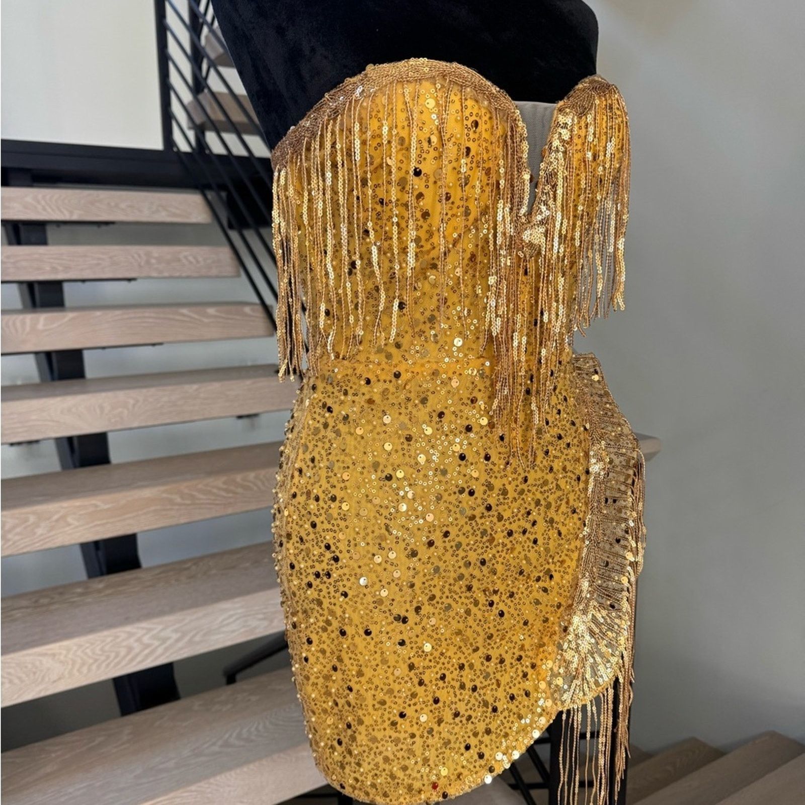 Other New Handmade Gold Sequin Strapless Dress size XS Size XS / US 0-2 / IT 36-38 - 9 Thumbnail