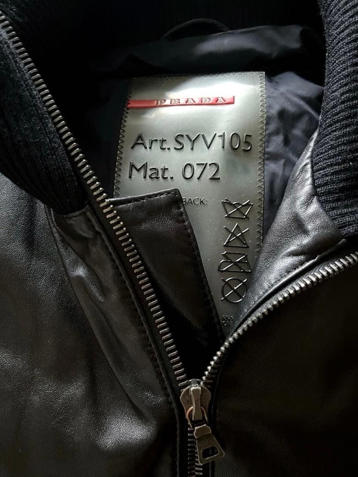 Prada Prada - Black Leather and Wool Zip-Up Jacket Size US L / EU 52-54 / 3 - 7 Thumbnail