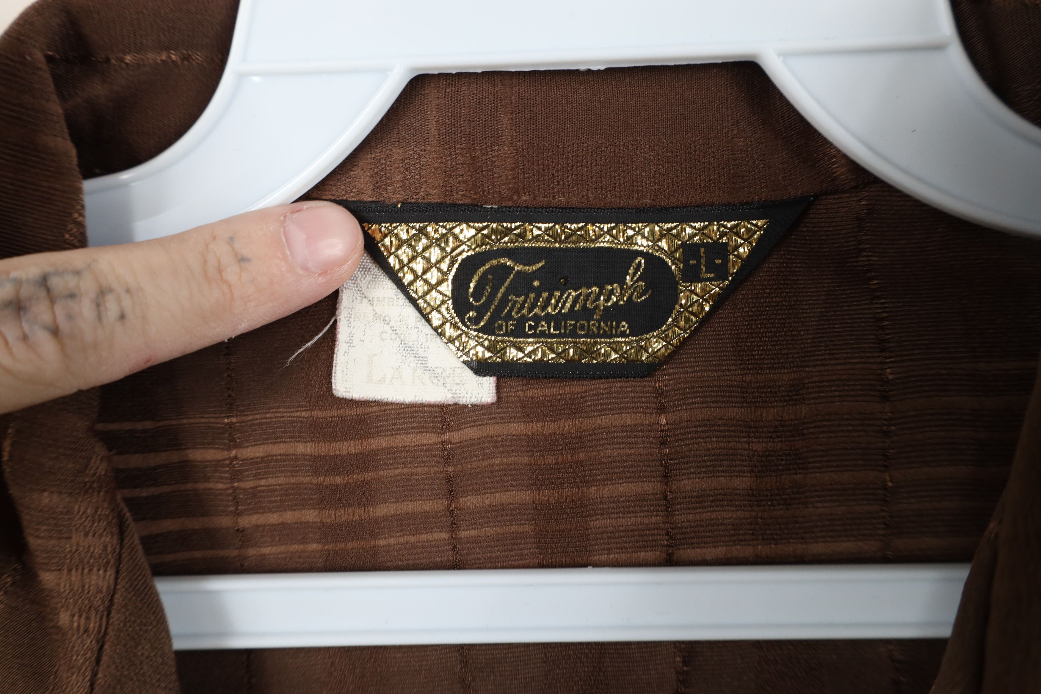 Vintage Vintage 50s 60s Streetwear Knit Collared Shirt Brown USA Size US L / EU 52-54 / 3 - 7 Thumbnail