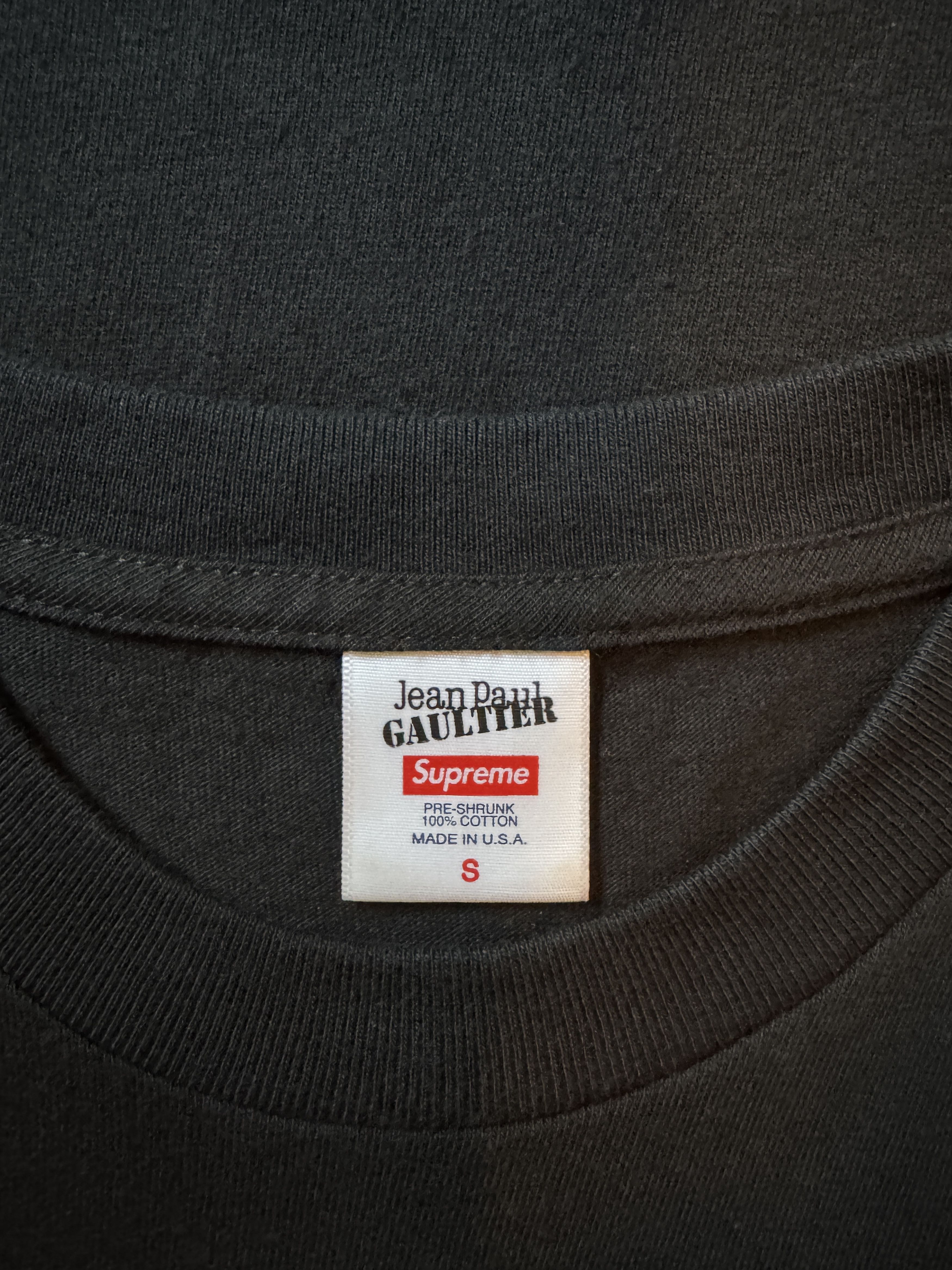 Jean Paul Gaultier × Supreme SUPREME X JOHN PAUL GAULTIER T-SHIRT BLACK SMALL Size US S / EU 44-46 / 1 - 7 Thumbnail
