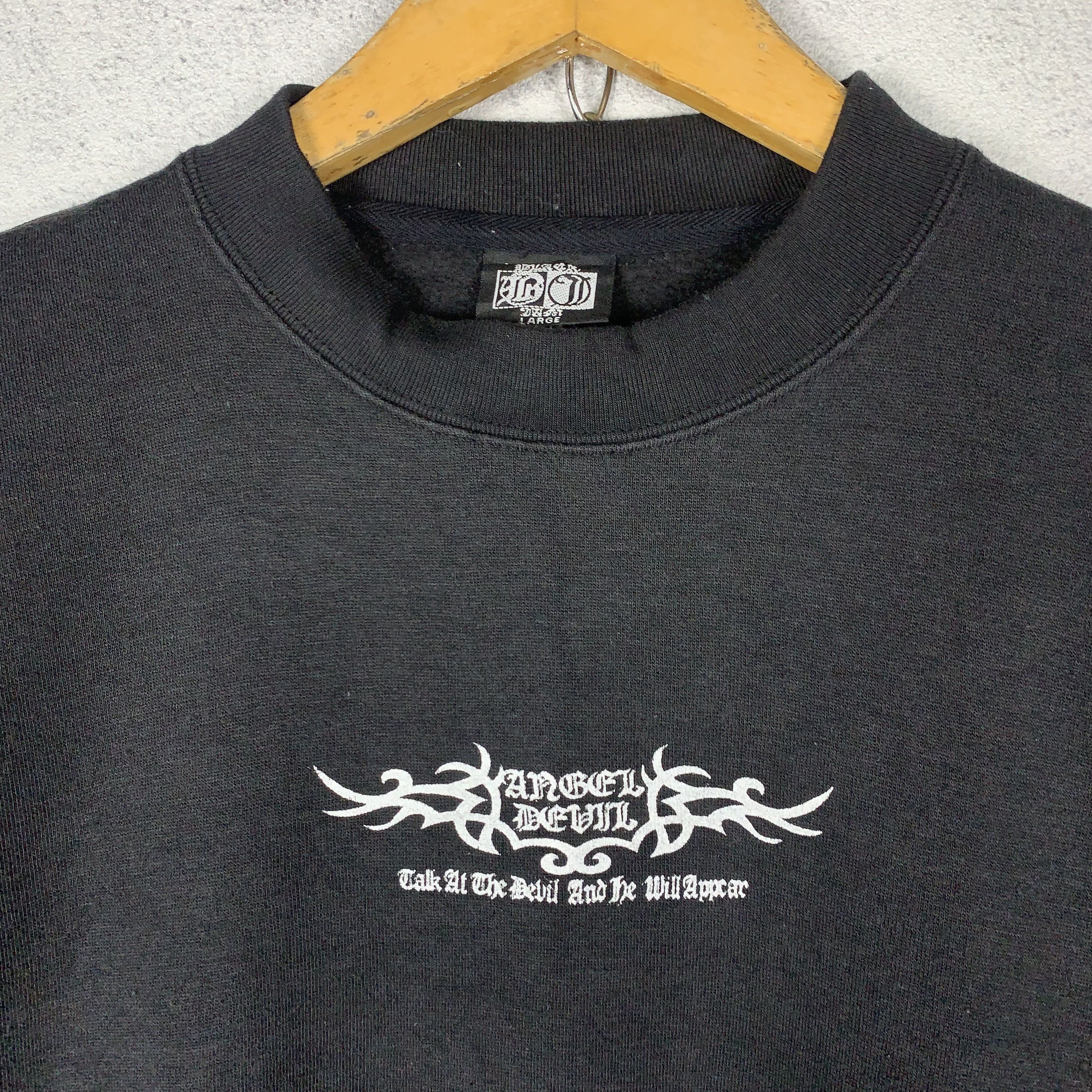 Japanese Brand Angel Devil Hardcore Style Tribal Cross Sweatshirt Crewneck Size US L / EU 52-54 / 3 - 4 Thumbnail