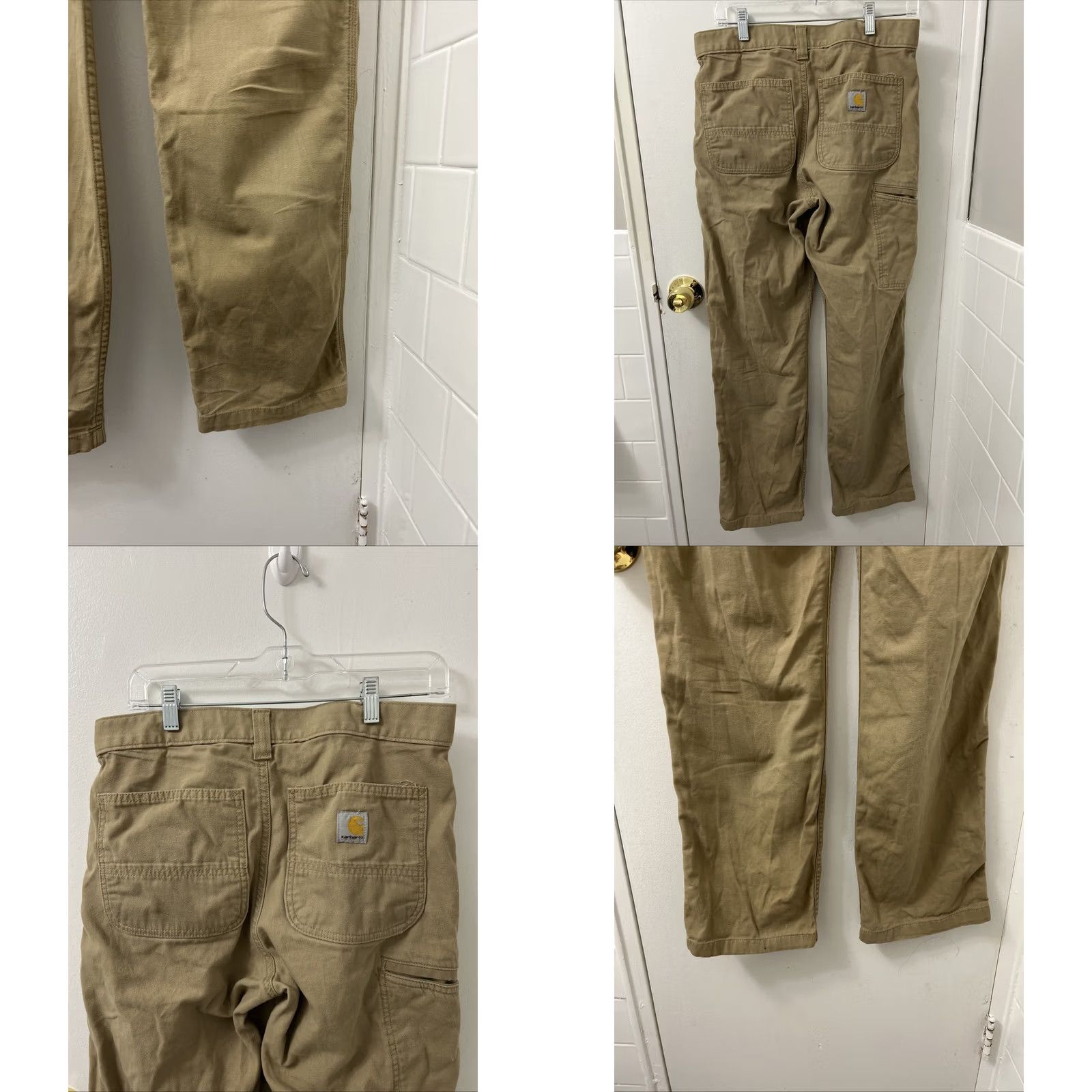 Carhartt Carhartt Work Pants Mens 31x32 Tan Brown Rugged Flex Relaxed Fit Canvas BN2291-M Pants Mens Regular Brown Canvas Relaxed Fit Workwear Size US 31 - 8 Thumbnail