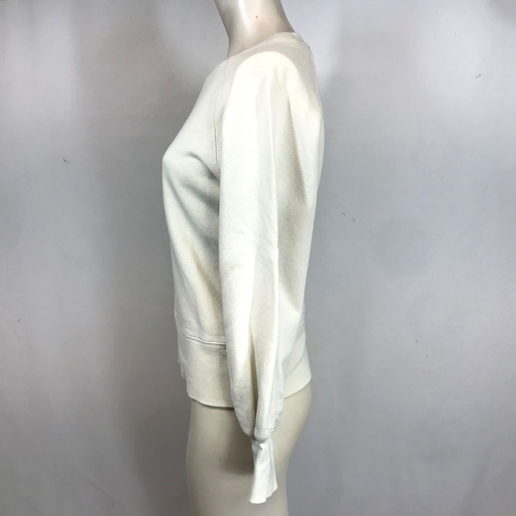 Madewell MADEWELL RIVET & THREAD WOMEN'S XS IVORY LONG SLEEVE CREW NECK SWEATSHIRT Size XS / US 0-2 / IT 36-38 - 6 Thumbnail